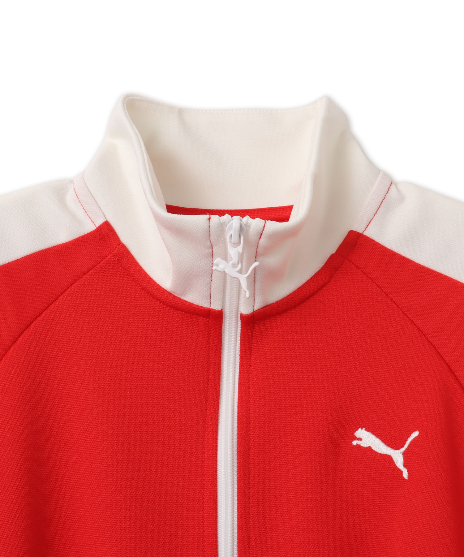 PUMA T7 PIQUE RELAXED CROPPED TRACK JACKET FOR ALL TIME REDの画像