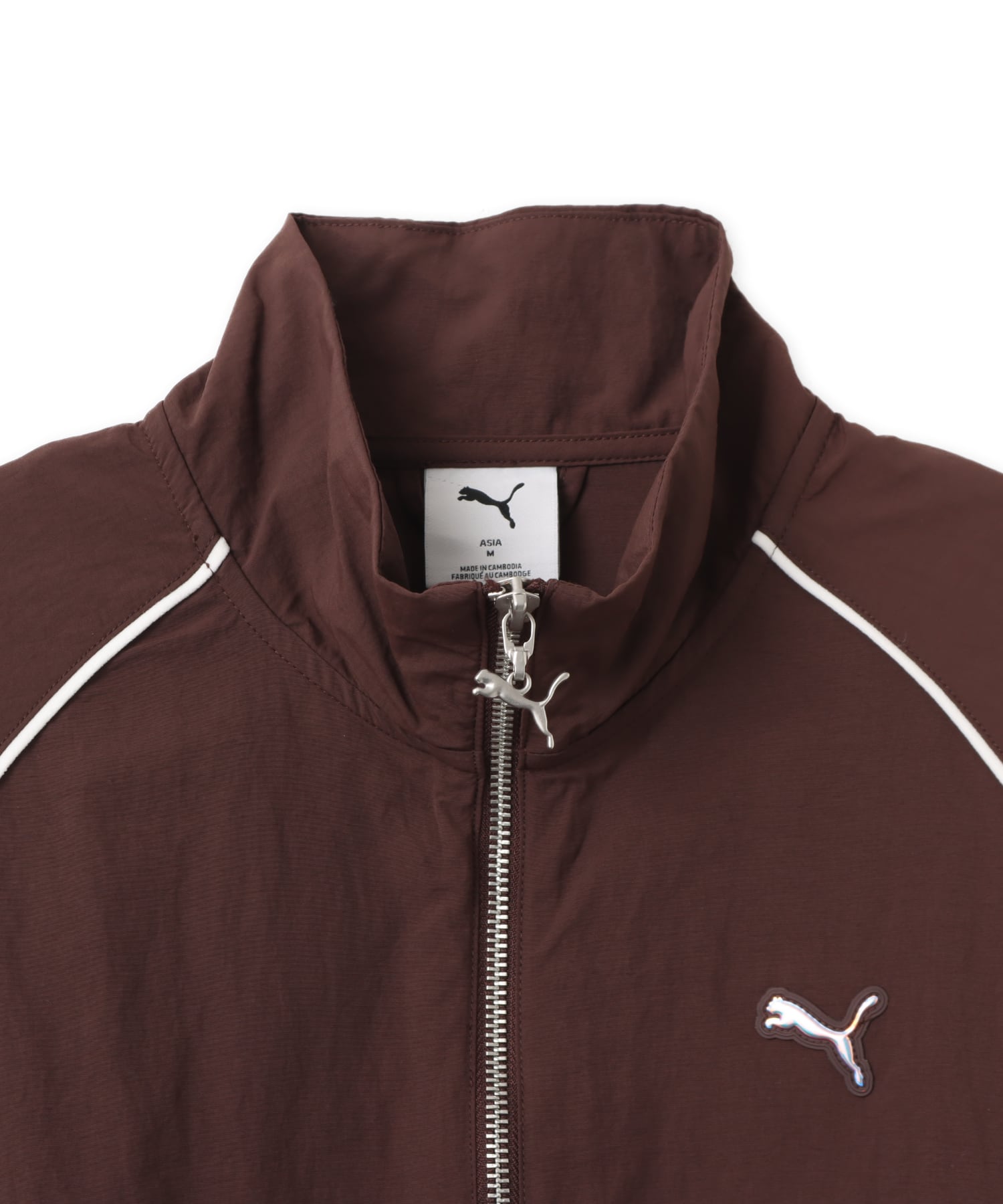 PUMA T7 BALLOON SLEEVE PIPING RELAXED WOVEN TRACK JACKET CHOCOLATE BROWNの画像