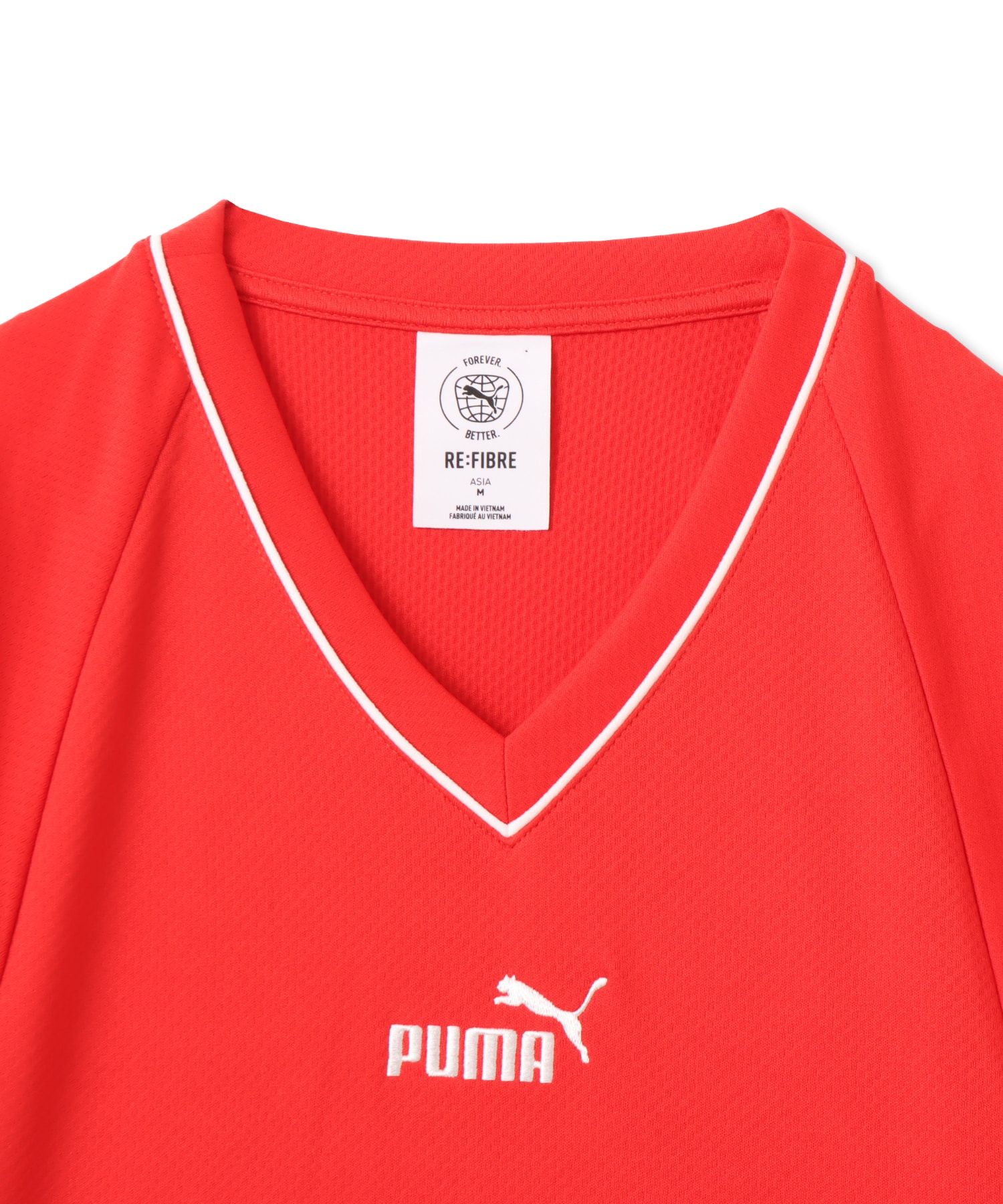 PUMA FUTURE.PUMA.ARCHIVE FITTED WAIST FOOTBALL JERSEY FOR ALL TIME REDの画像