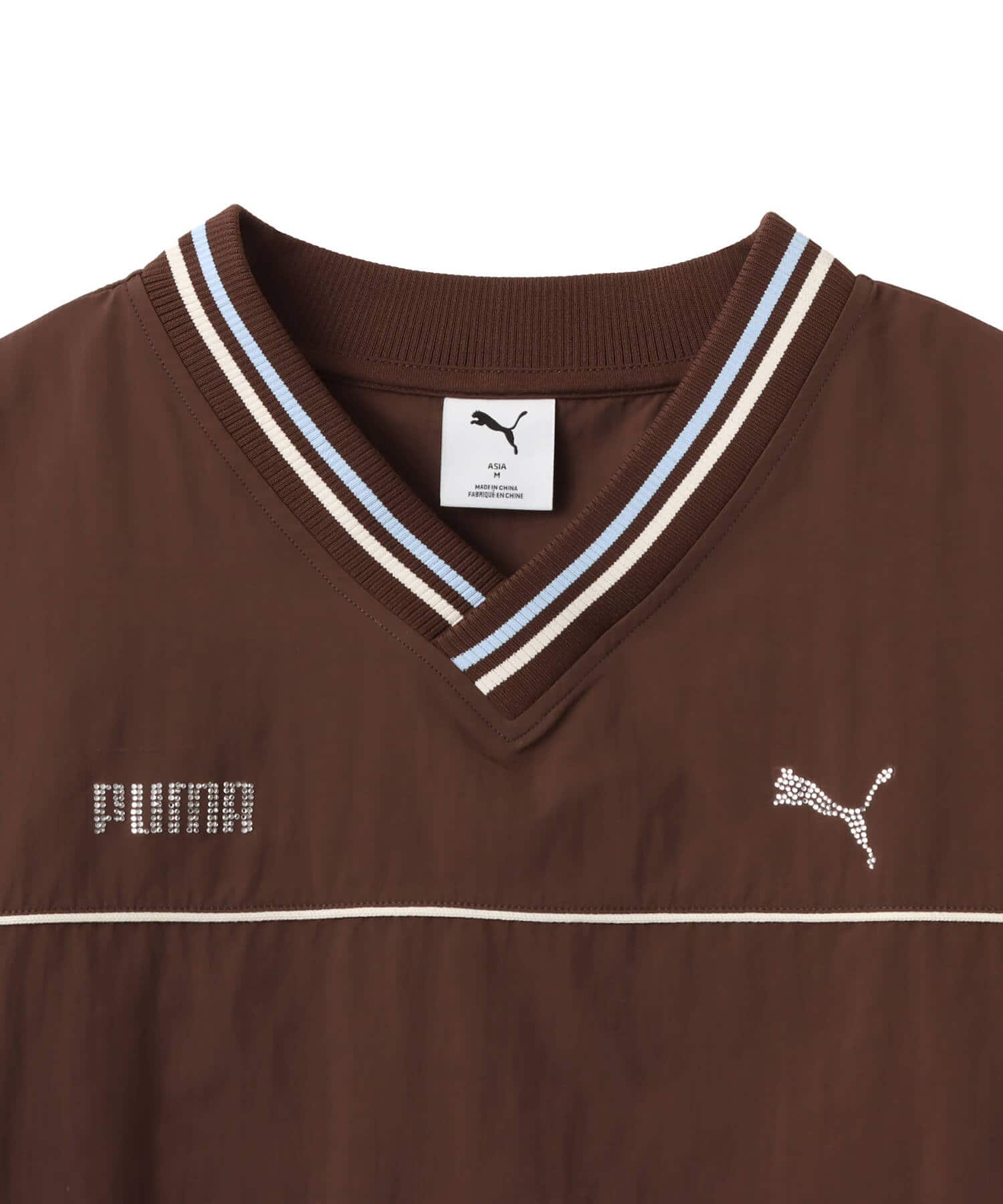 PUMA PUMA X ATMOS PINK WOVEN PULLOVER CHESTNUT BROWNの画像