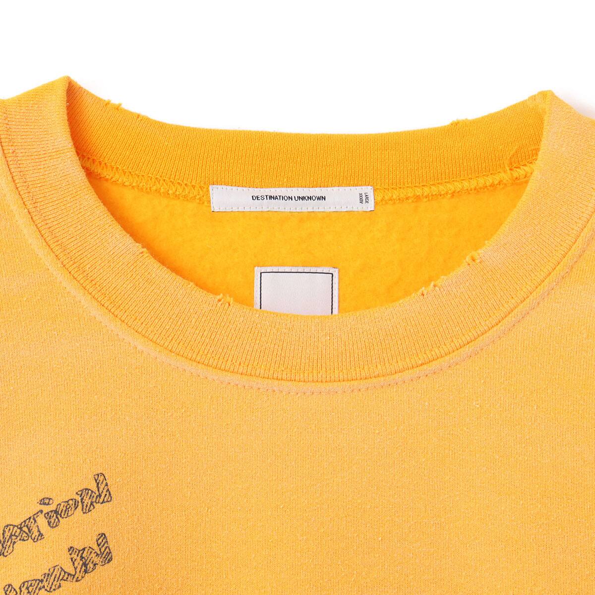 LIBERAIDERS HANDWRITING PRINT CREWNECK YELLOWの画像