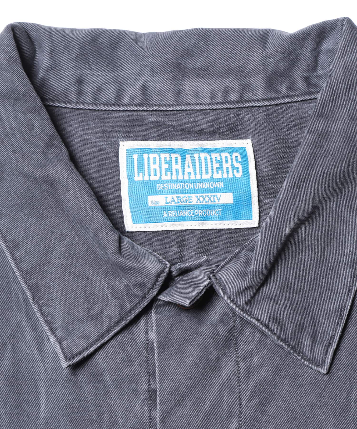 LIBERAIDERS GARMENT DYED TRUCKER JACKET CHARCOALの画像