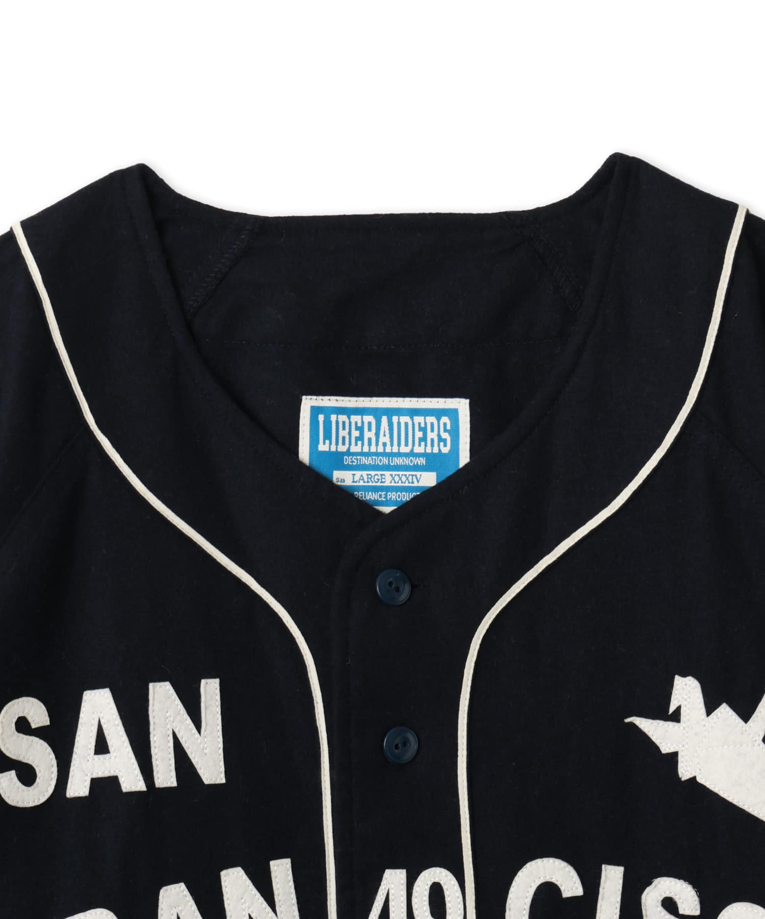 LIBERAIDERS FLANNEL BASEBALL SHIRT NAVYの画像