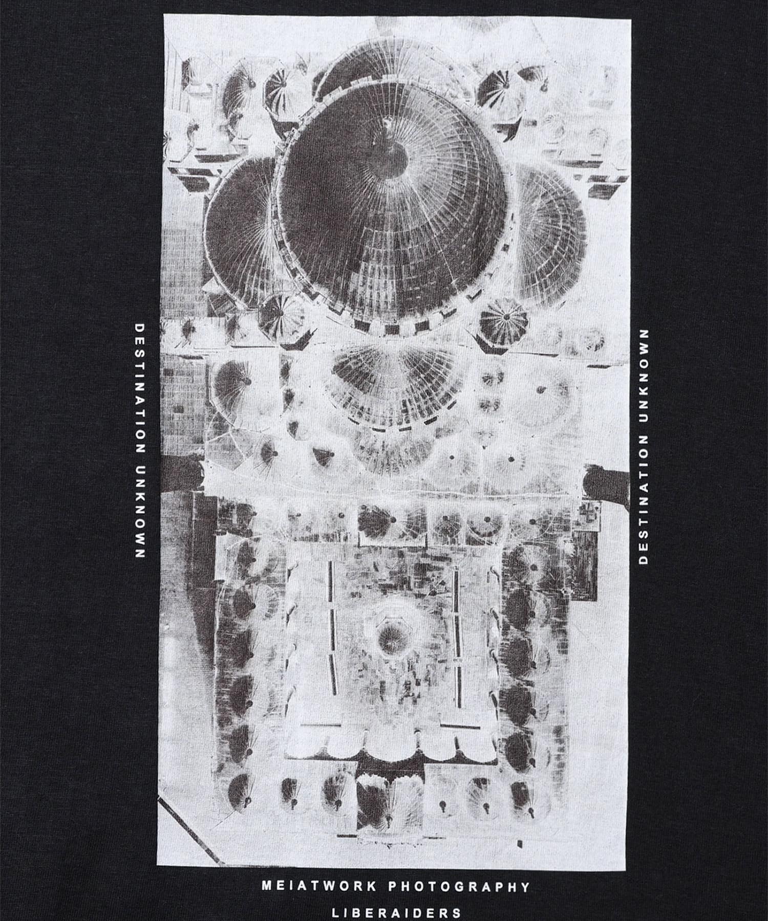 LIBERAIDERS MAW AERIAL PHOTO TEE BLACKの画像