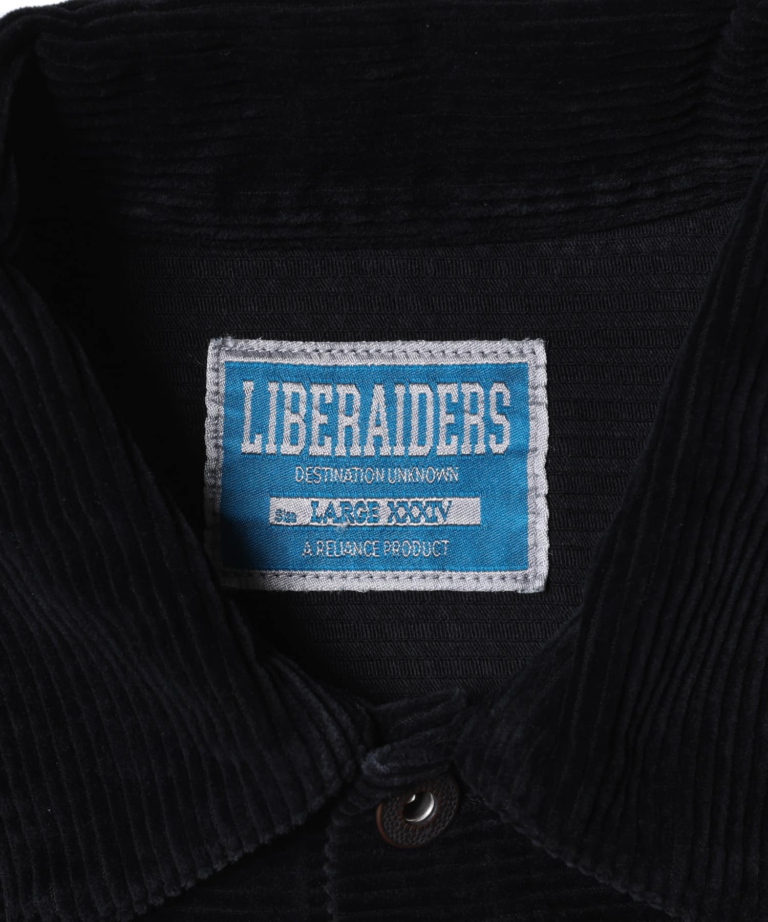 LIBERAIDERS GARMENT DYED CORDUROY JACKET BLACKの画像