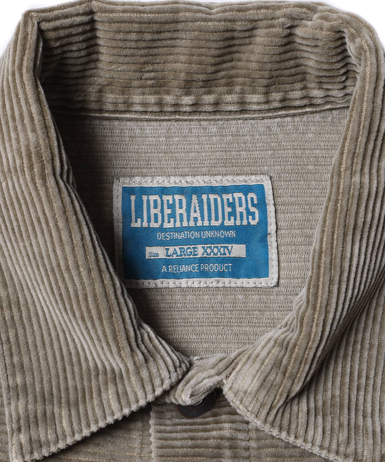 LIBERAIDERS GARMENT DYED CORDUROY JACKET BEIGEの画像