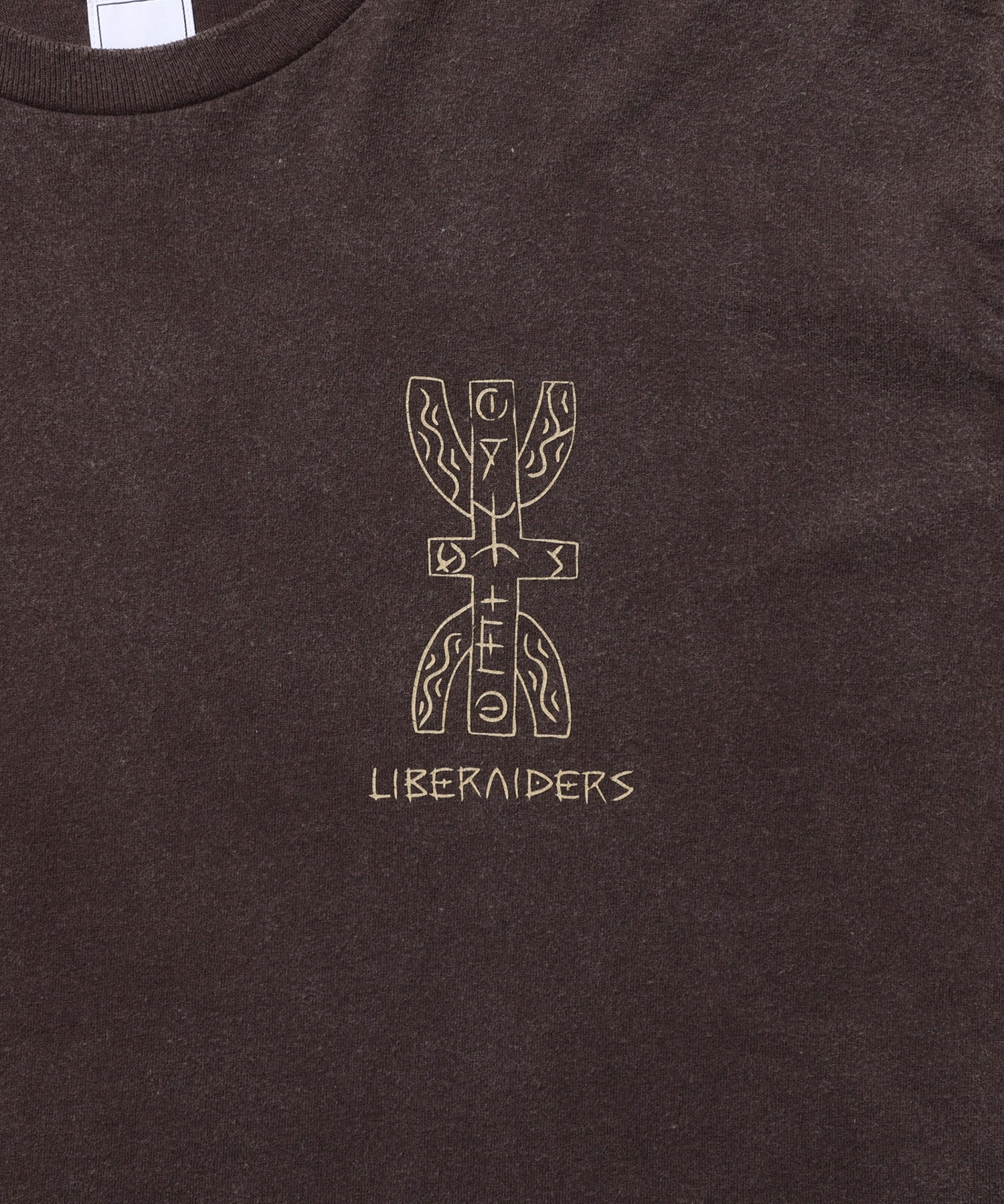 LIBERAIDERS TIFINAGH LOGO L/S TEE BROWNの画像