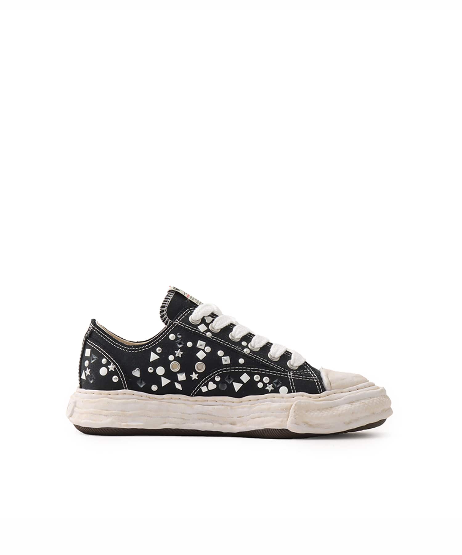 MAISON MIHARA YASUHIRO PTSN23 embellished canvas Low-TOP BLACKの画像