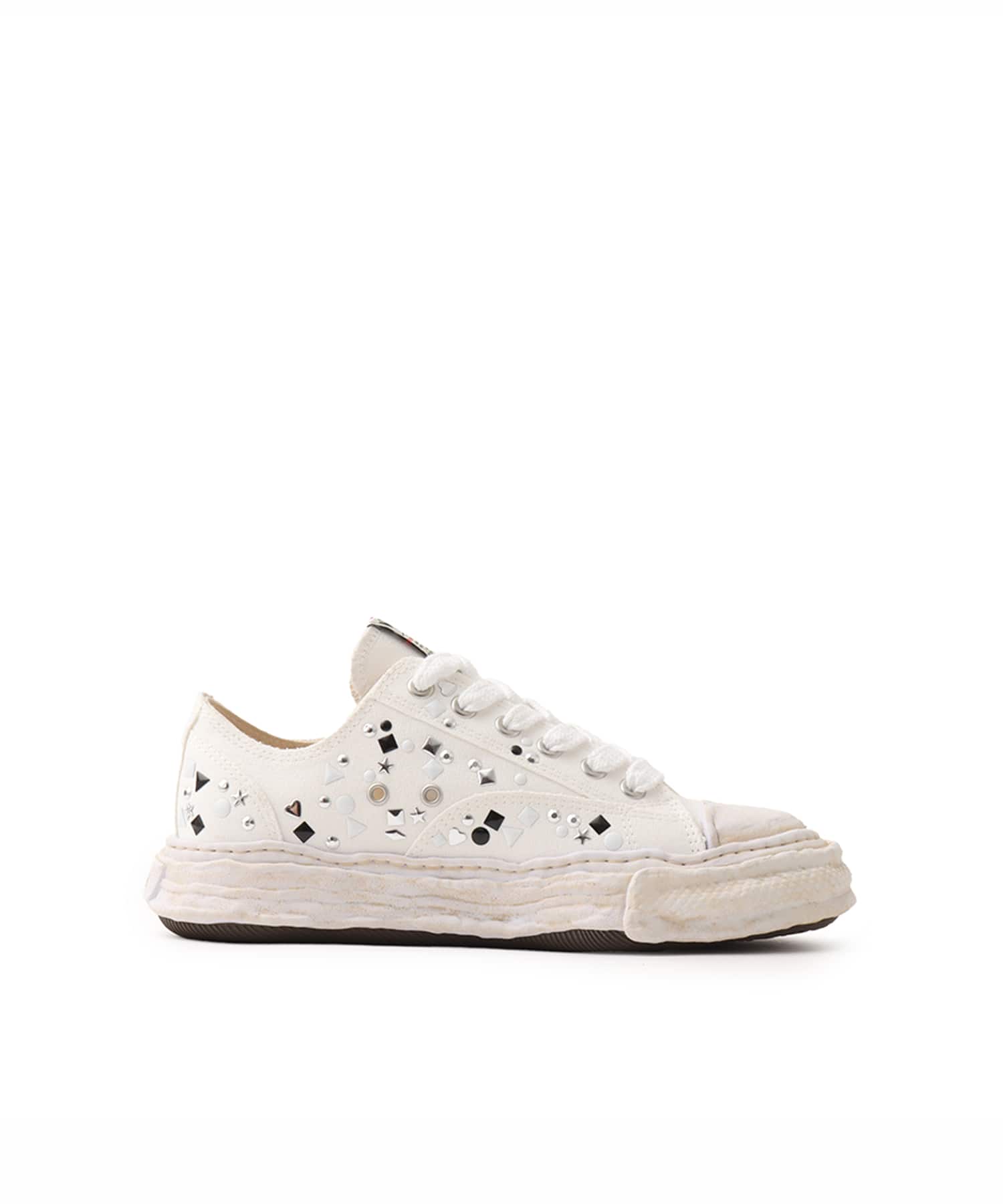 MAISON MIHARA YASUHIRO PTSN23 embellished canvas Low-TOP WHITEの画像