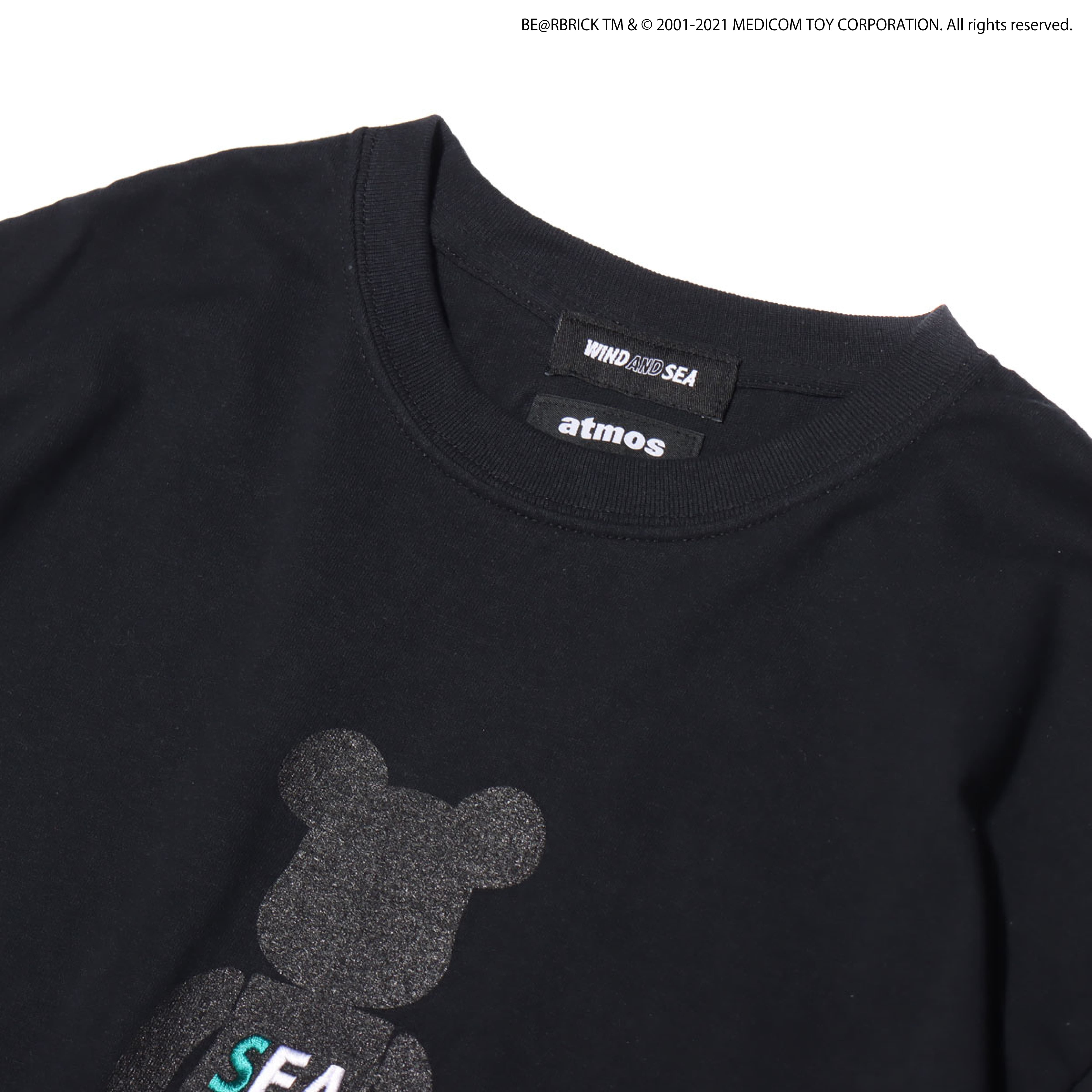 atmos BE@RBRICK x atmos x WIND AND SEA BE@R TEE BLACK 21SP-I