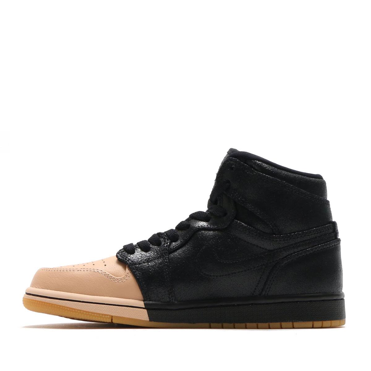JORDAN BRAND WMNS AIR JORDAN 1 RET HI PREM  BLACK/METALLIC GOLD-VACHETTA TANの画像