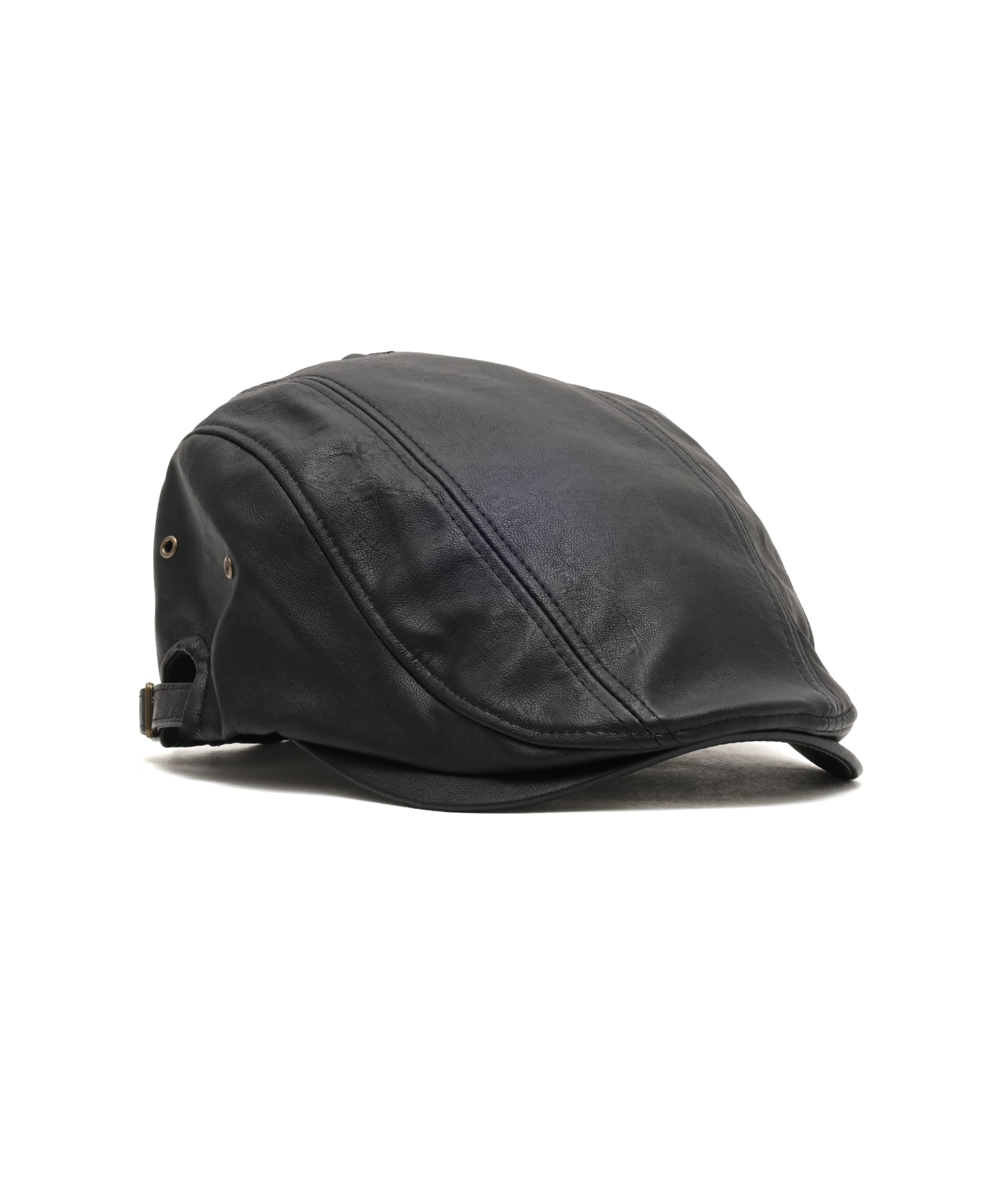 atmos pink Fake Leather Hunting Cap BLACKの画像