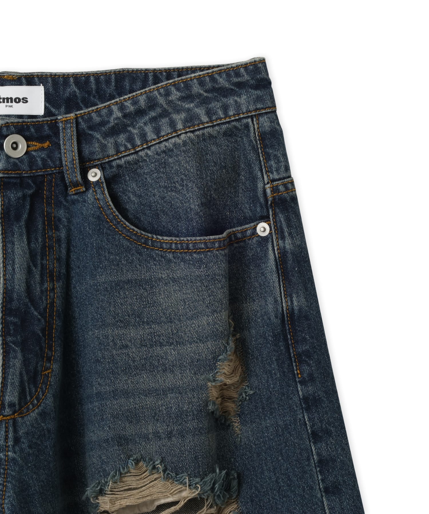 atmos pink Hard Crash Loose Denim DARK BLUEの画像