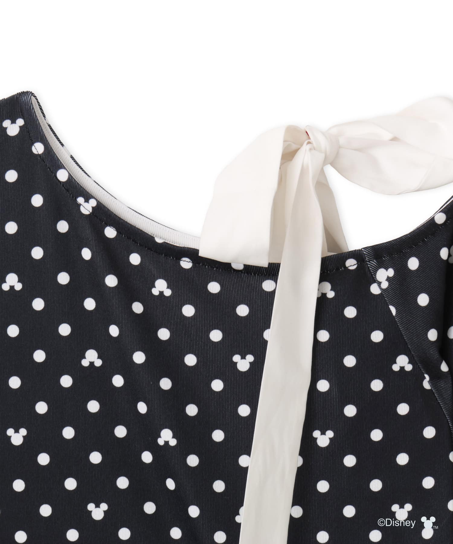 MICKEY & MINNIE / atmos pink Off-shoulder Ribbon Long Sleeves T-shirt BLACKの画像