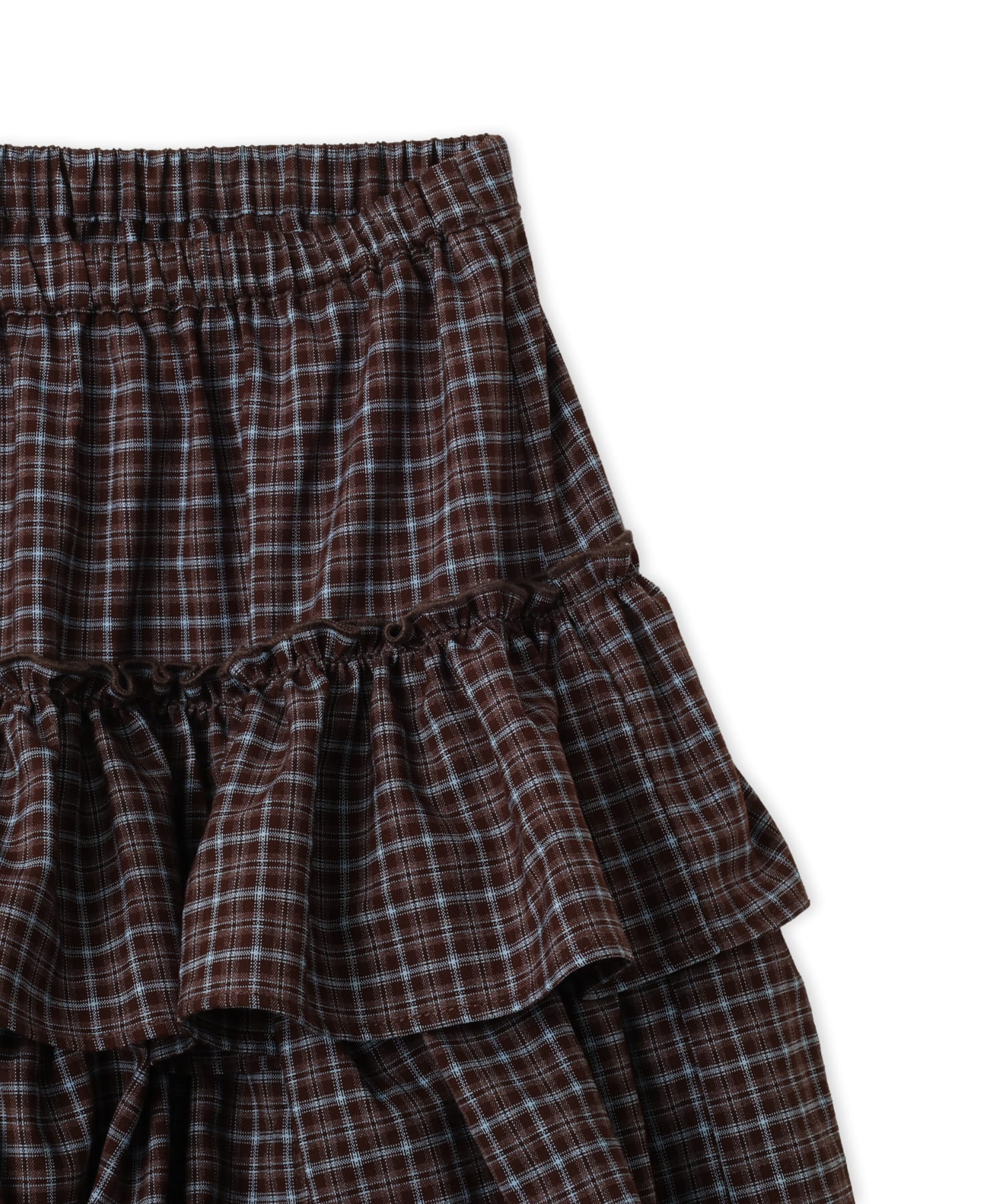 atmos pink Plaid Tiered Skirt BROWNの画像