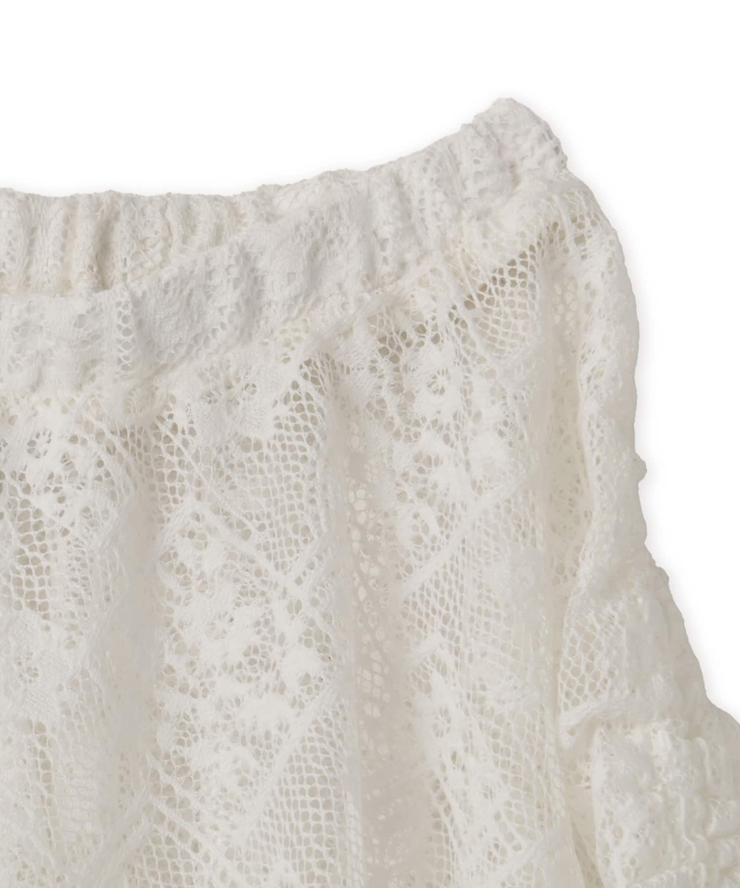 atmos pink Lace Asymmetry Skirt WHITEの画像