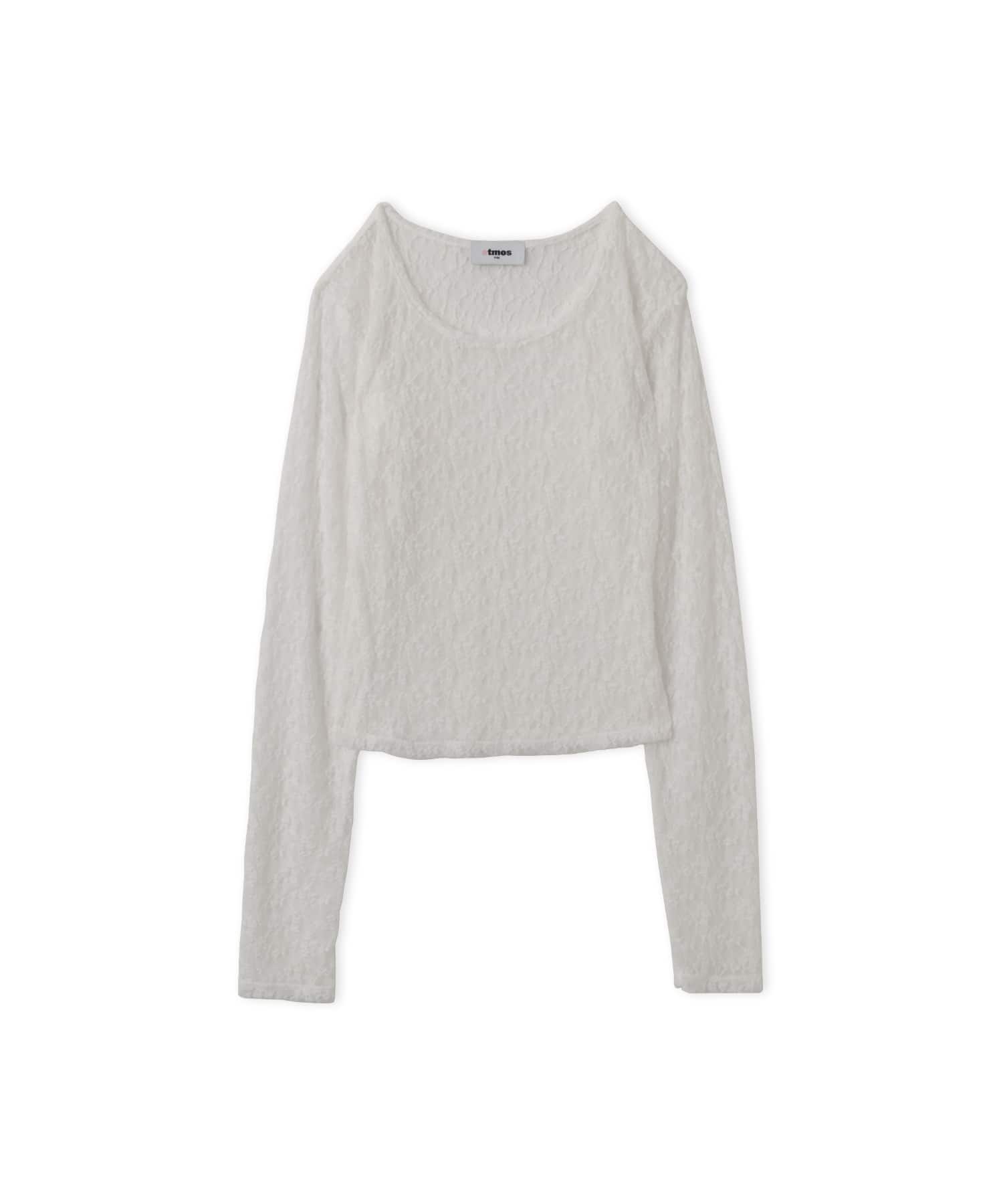 atmos pink Lace LS Top & Camisole Set WHITEの画像