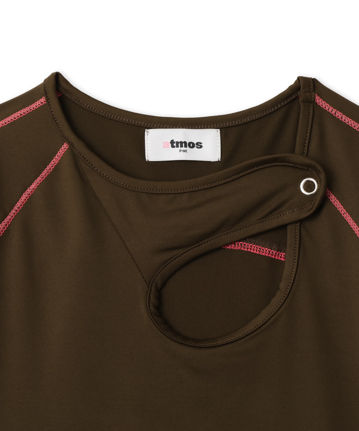atmos pink Stitch Line T-Shirt BROWNの画像