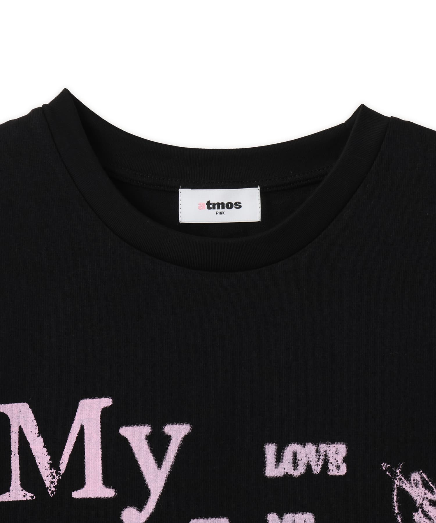 atmos pink Message Big T-shirt BLACKの画像