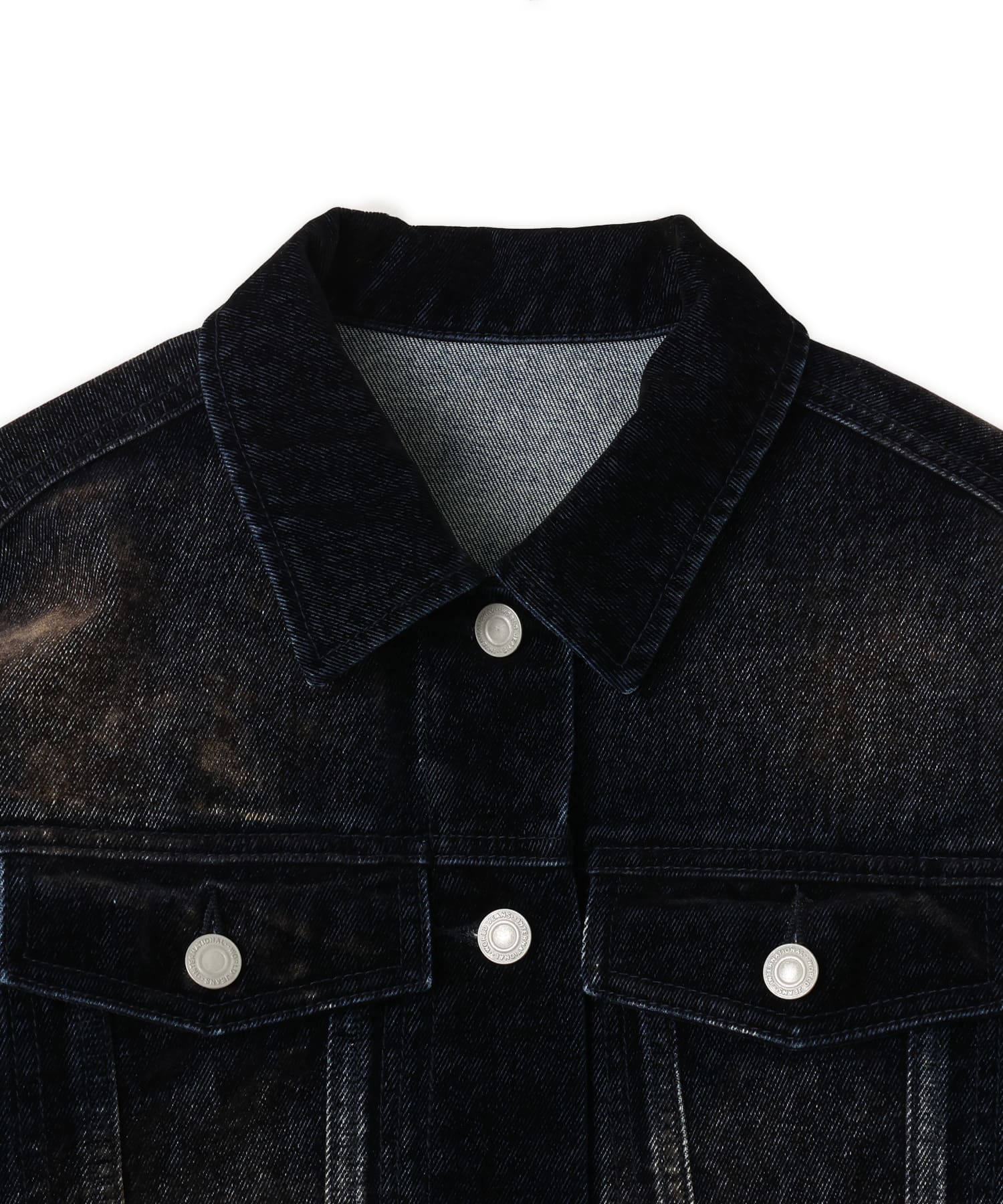 atmos pink Flocky Denim Jacket NAVYの画像