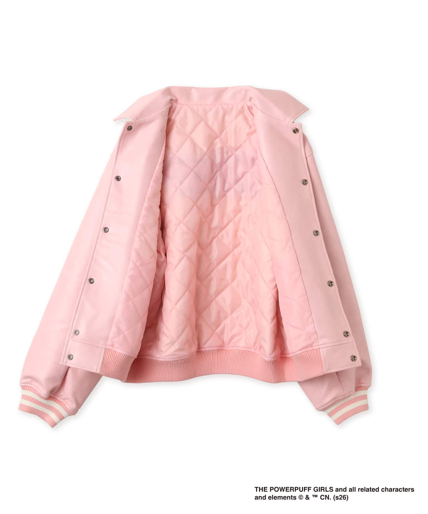 The Powerpuff Girls x atmos pink Faux Leather Jacket PINKの画像