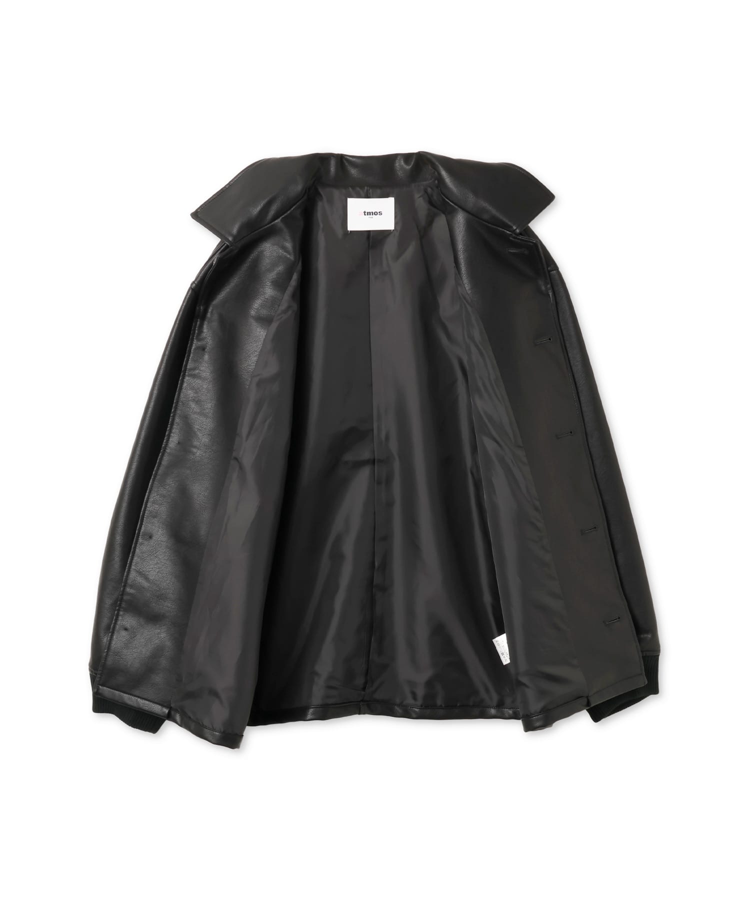 atmos pink Synthetic Leather Car Coat BLACKの画像