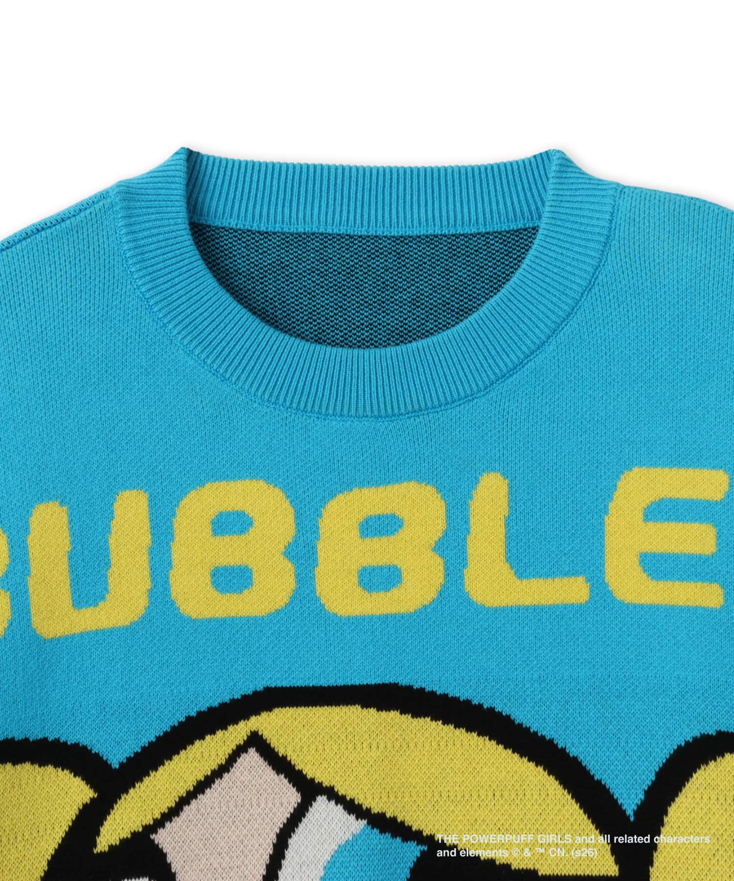 The Powerpuff Girls x atmos pink Character Sweater BLUEの画像