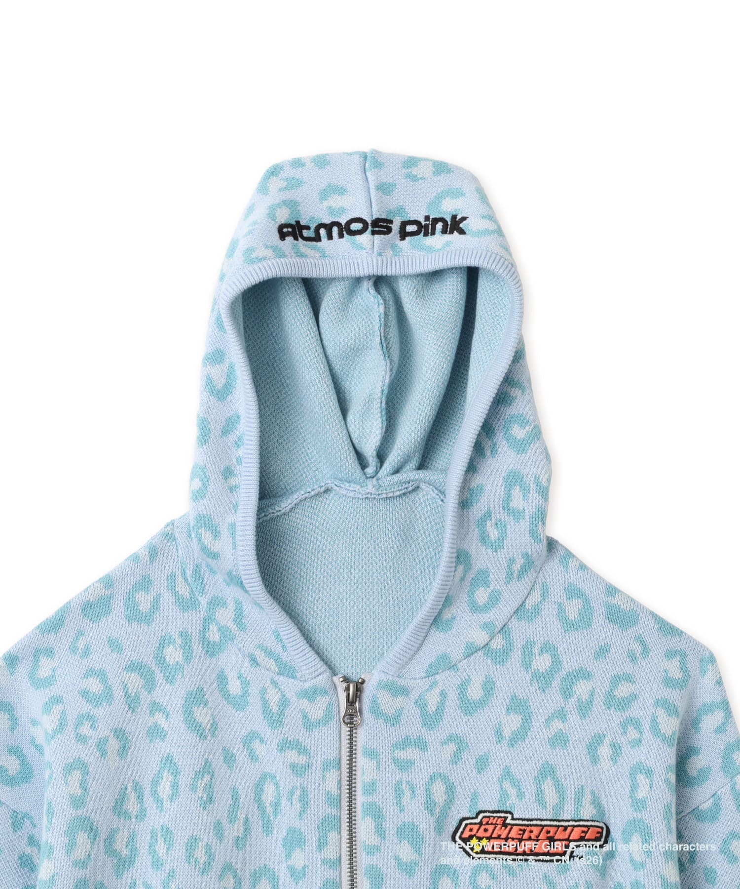 The Powerpuff Girls x atmos pink Leopard Zip-up Hoodie BLUEの画像