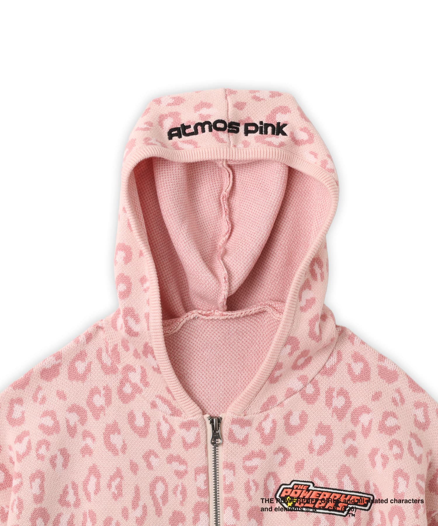 The Powerpuff Girls x atmos pink Leopard Zip-up Hoodie REDの画像