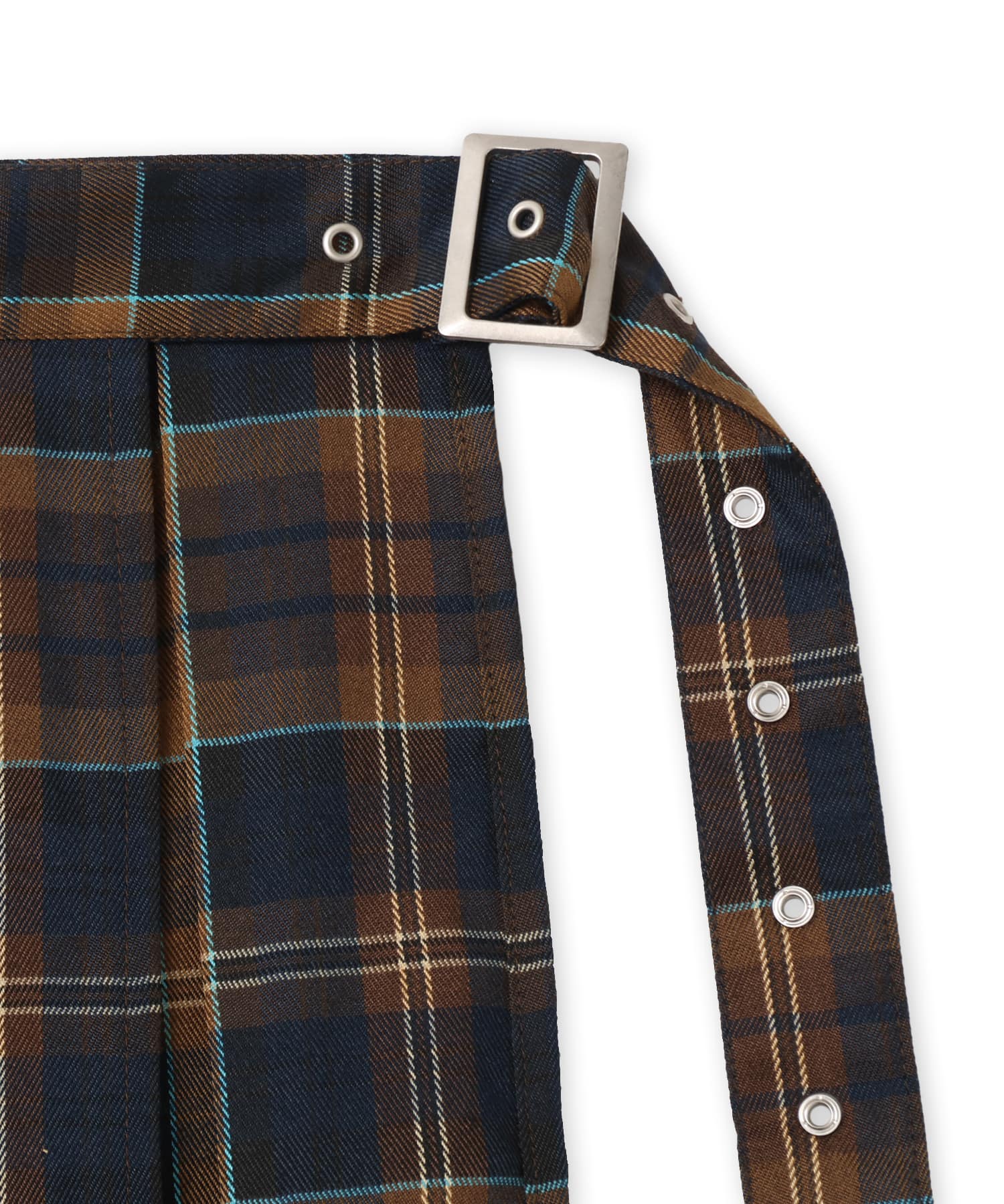 atmos pink Plaid Wrap Skirt BROWNの画像