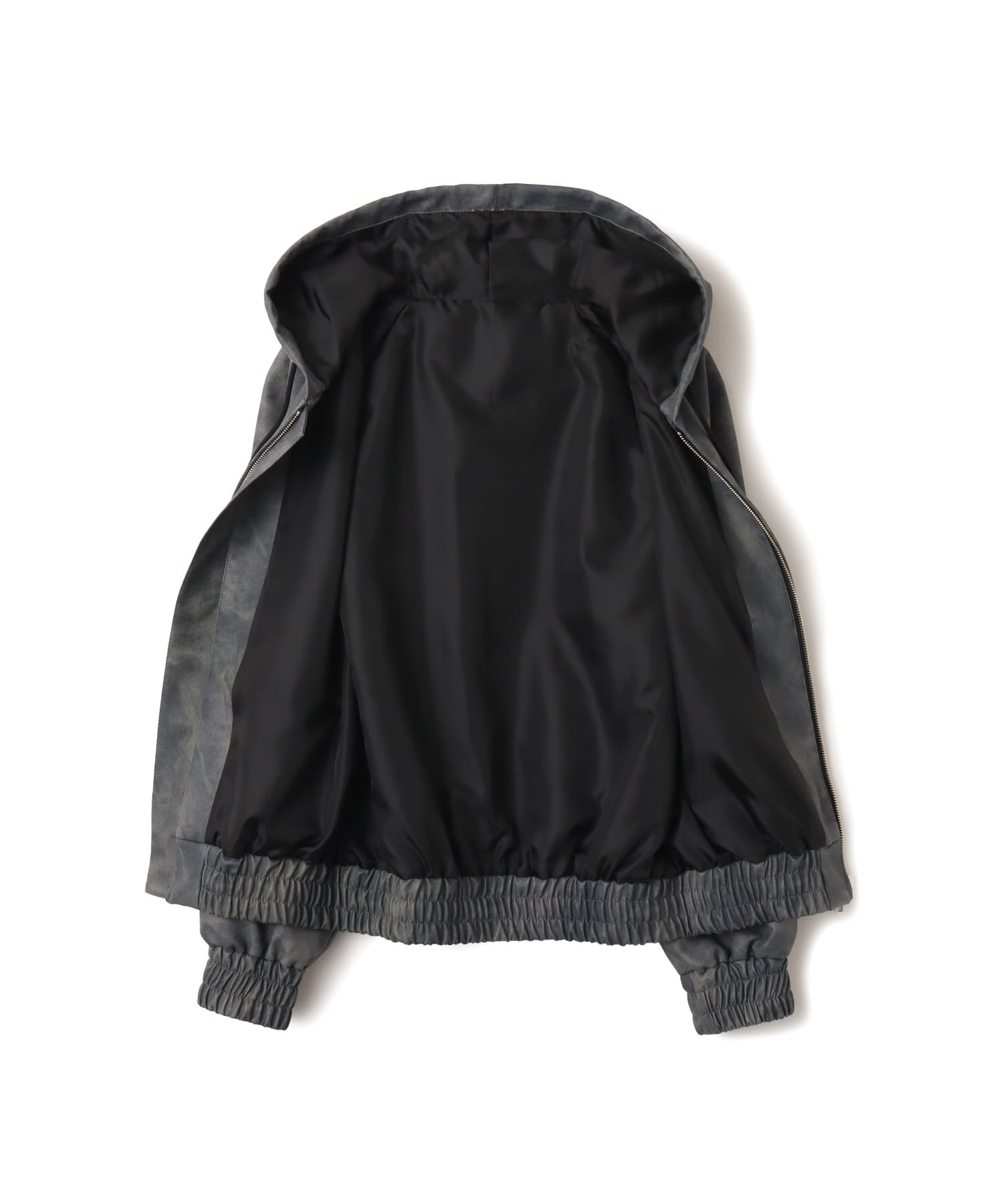 atmos pink Faux Leather Hoodie Jacket CHARCOALの画像