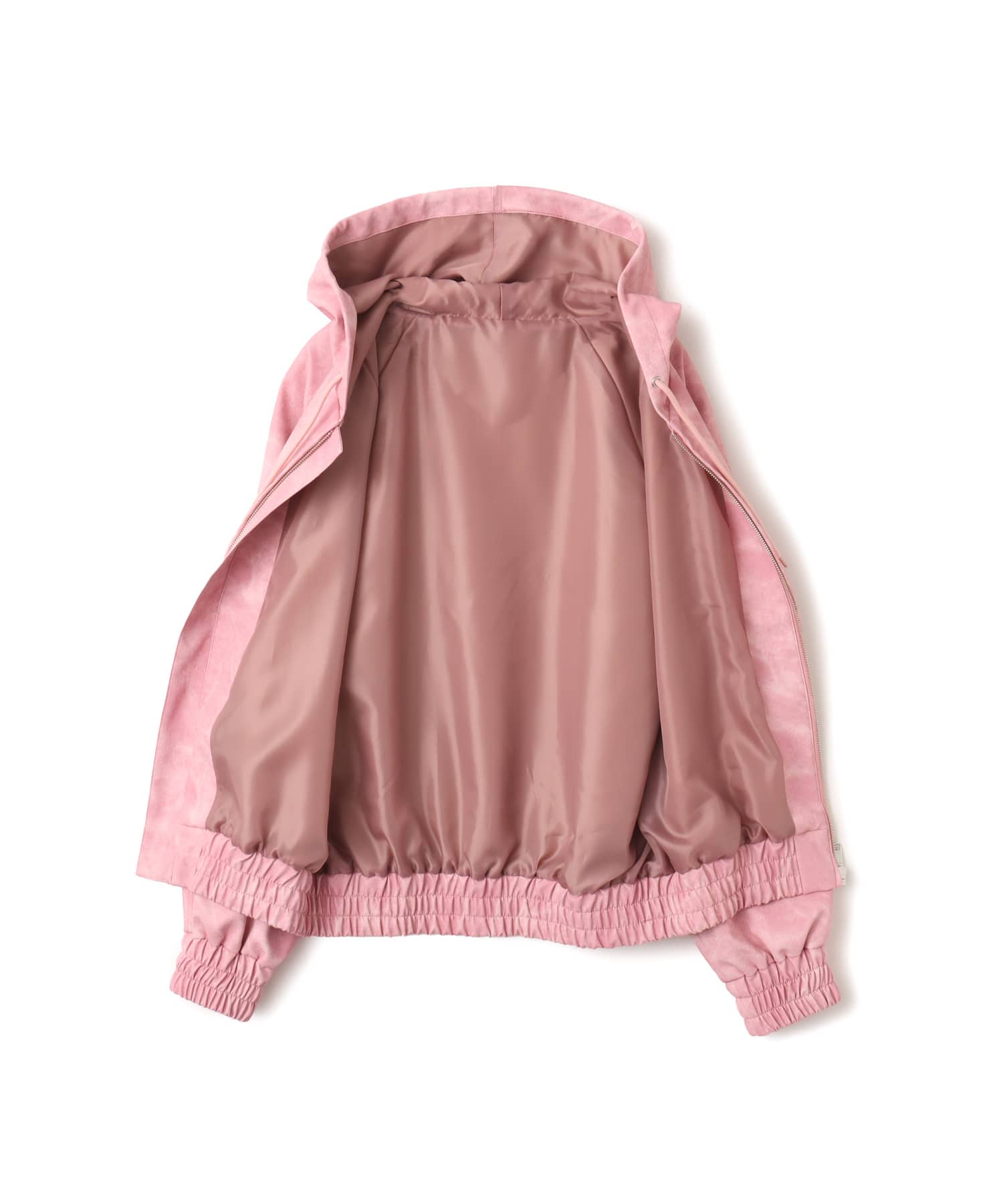 atmos pink Faux Leather Hoodie Jacket PINKの画像