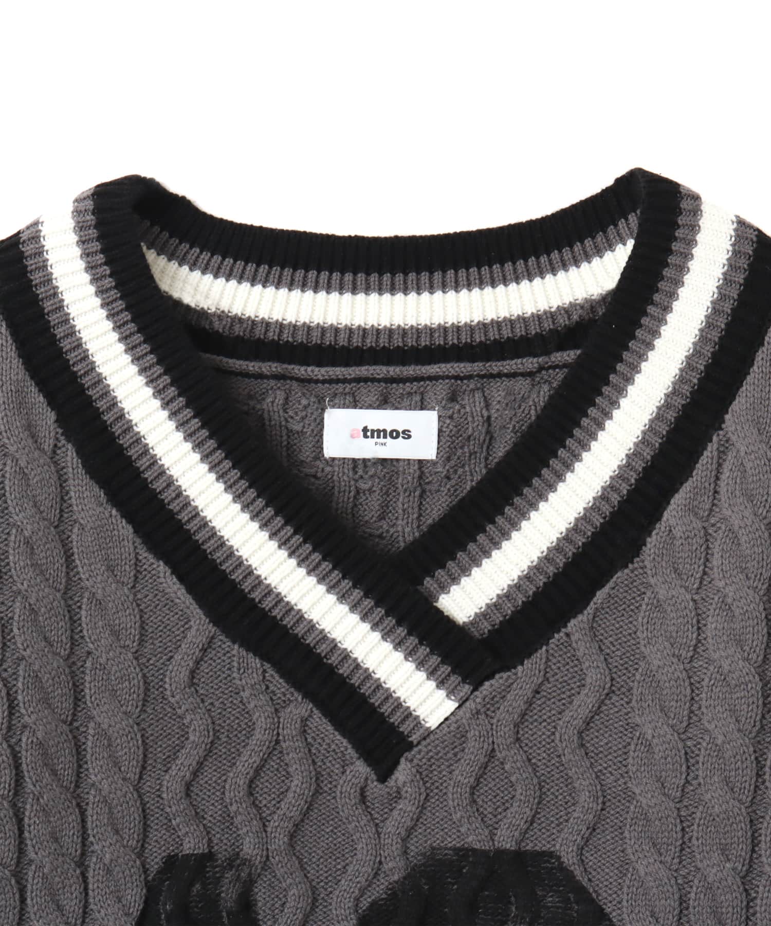 atmos pink Numbering Cable Knit Top GRAYの画像