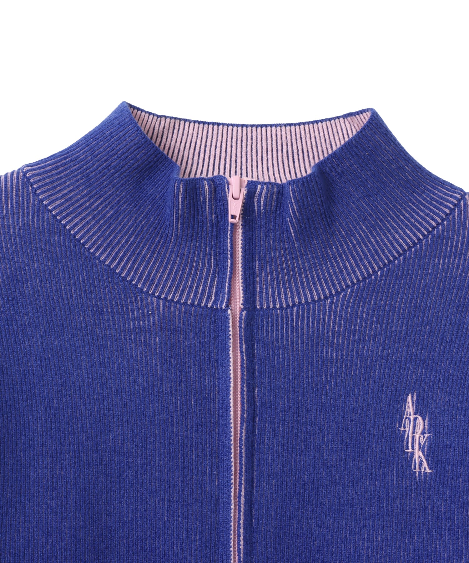 atmos pink Rib Knit Zip-up Top BLUEの画像