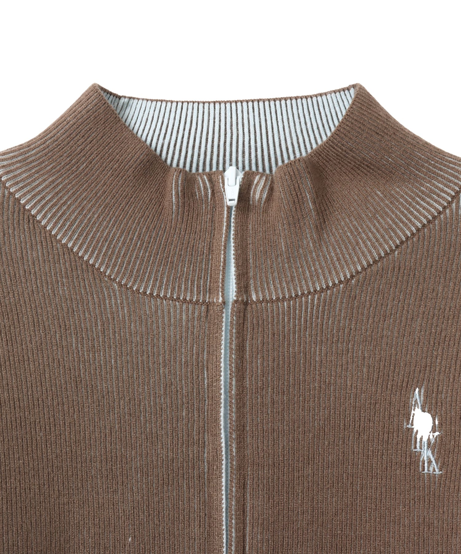 atmos pink Rib Knit Zip-up Top KHAKIの画像