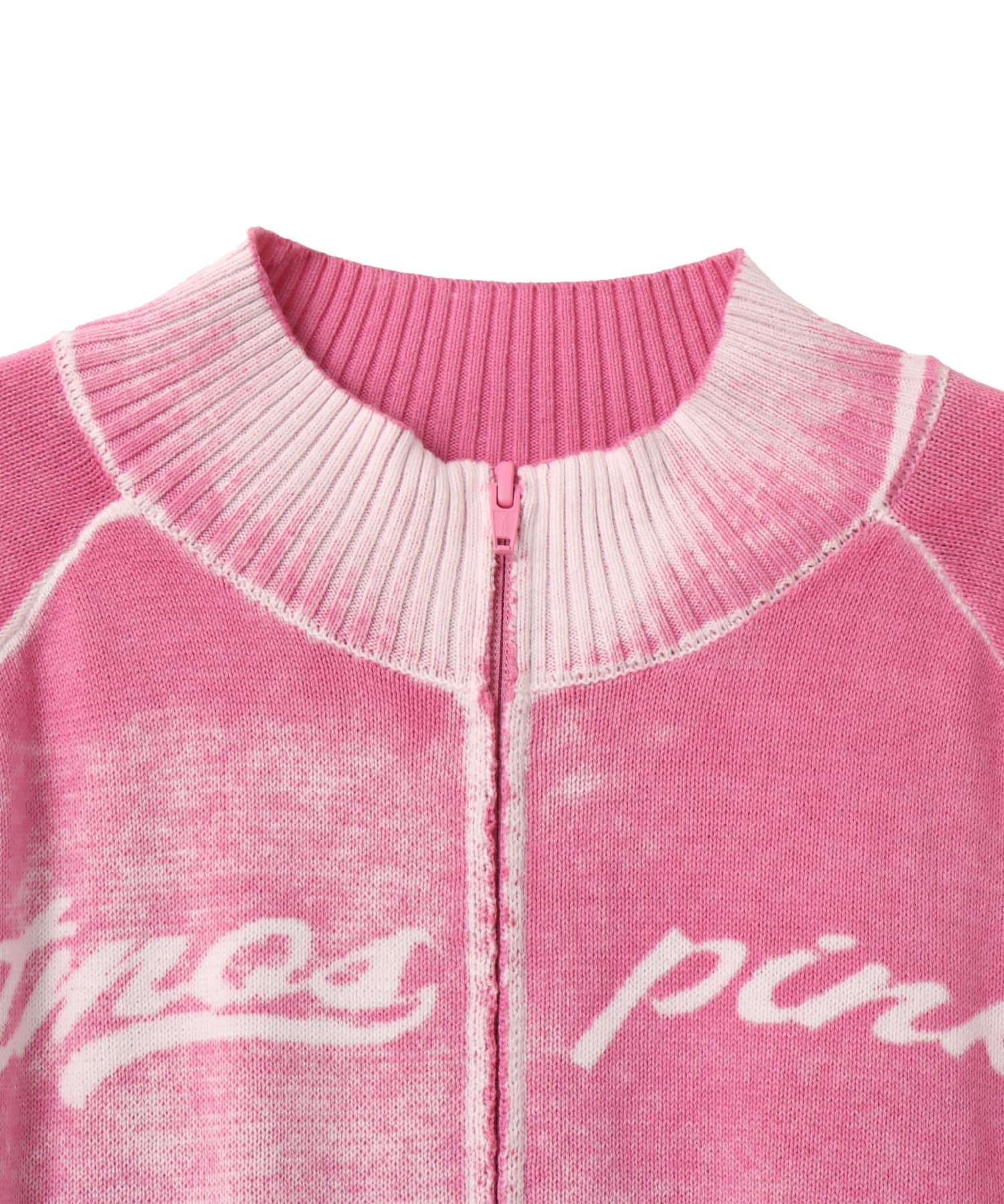 atmos pink Faded Coler Zip-up Cardigan PINKの画像