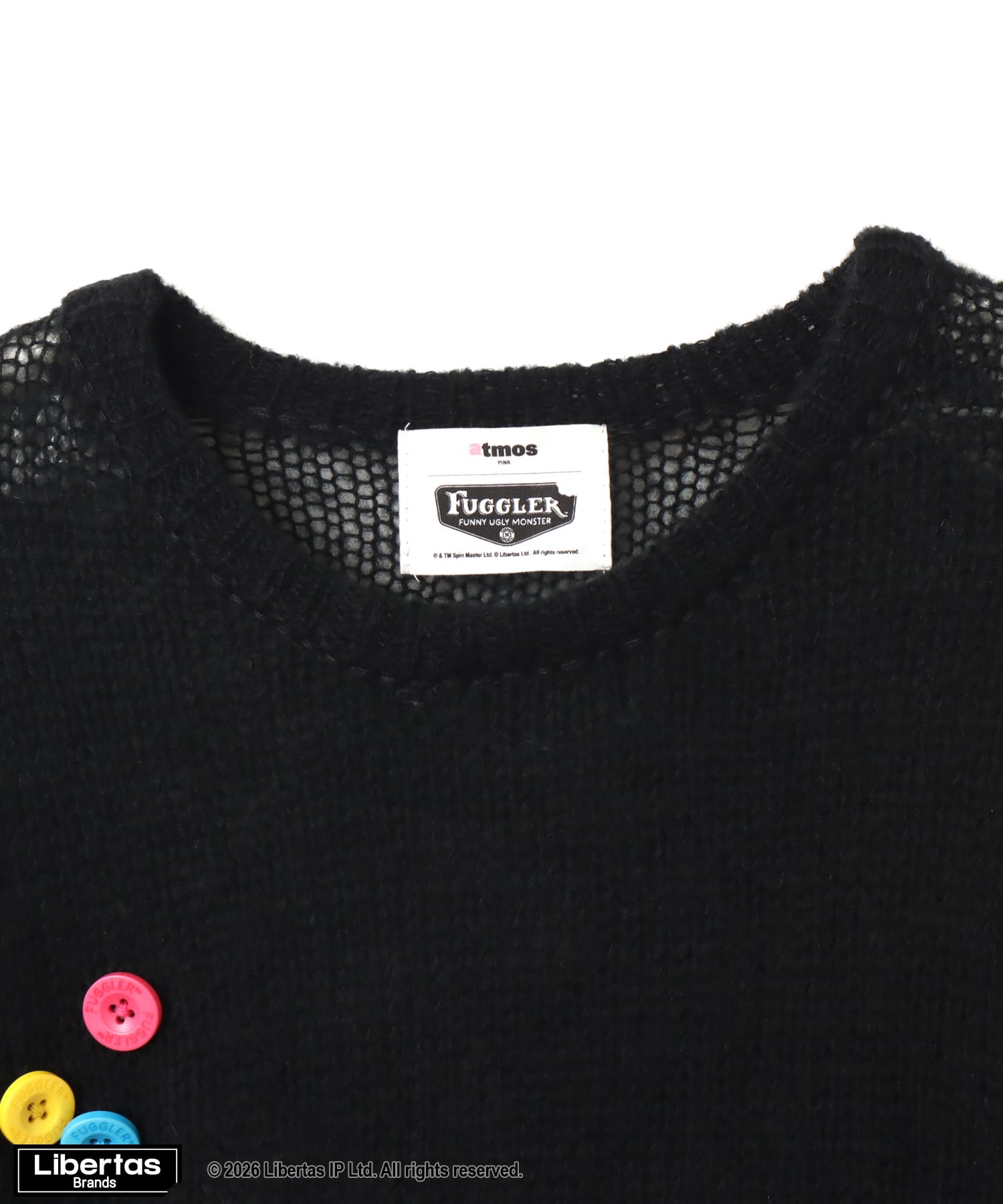 atmos pink x FUGGLER Crew Neck Knit Top BLACKの画像