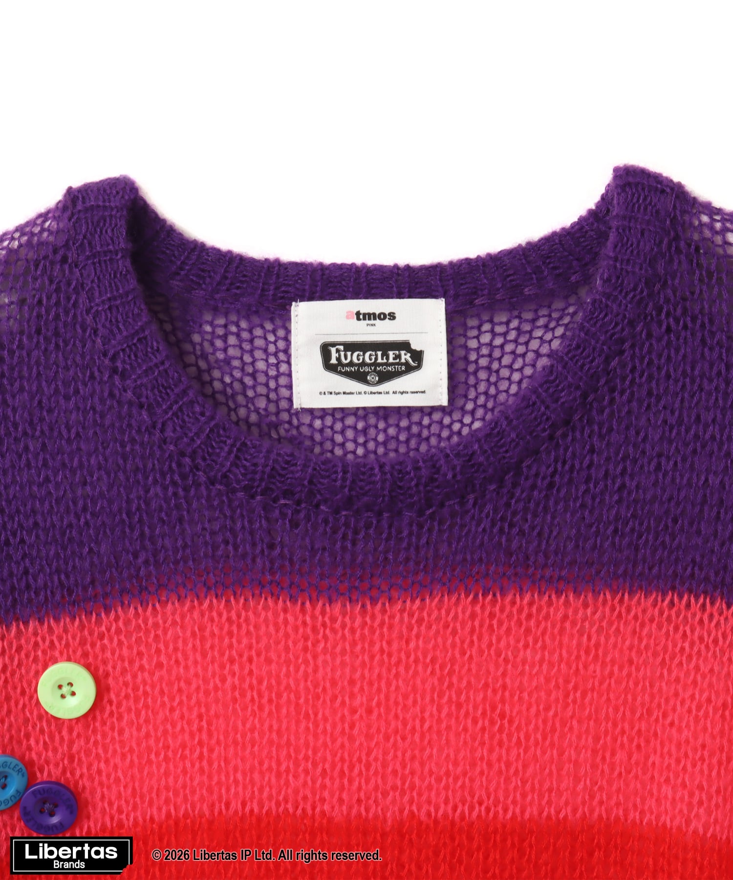 atmos pink x FUGGLER Crew Neck Knit Top MULTIの画像