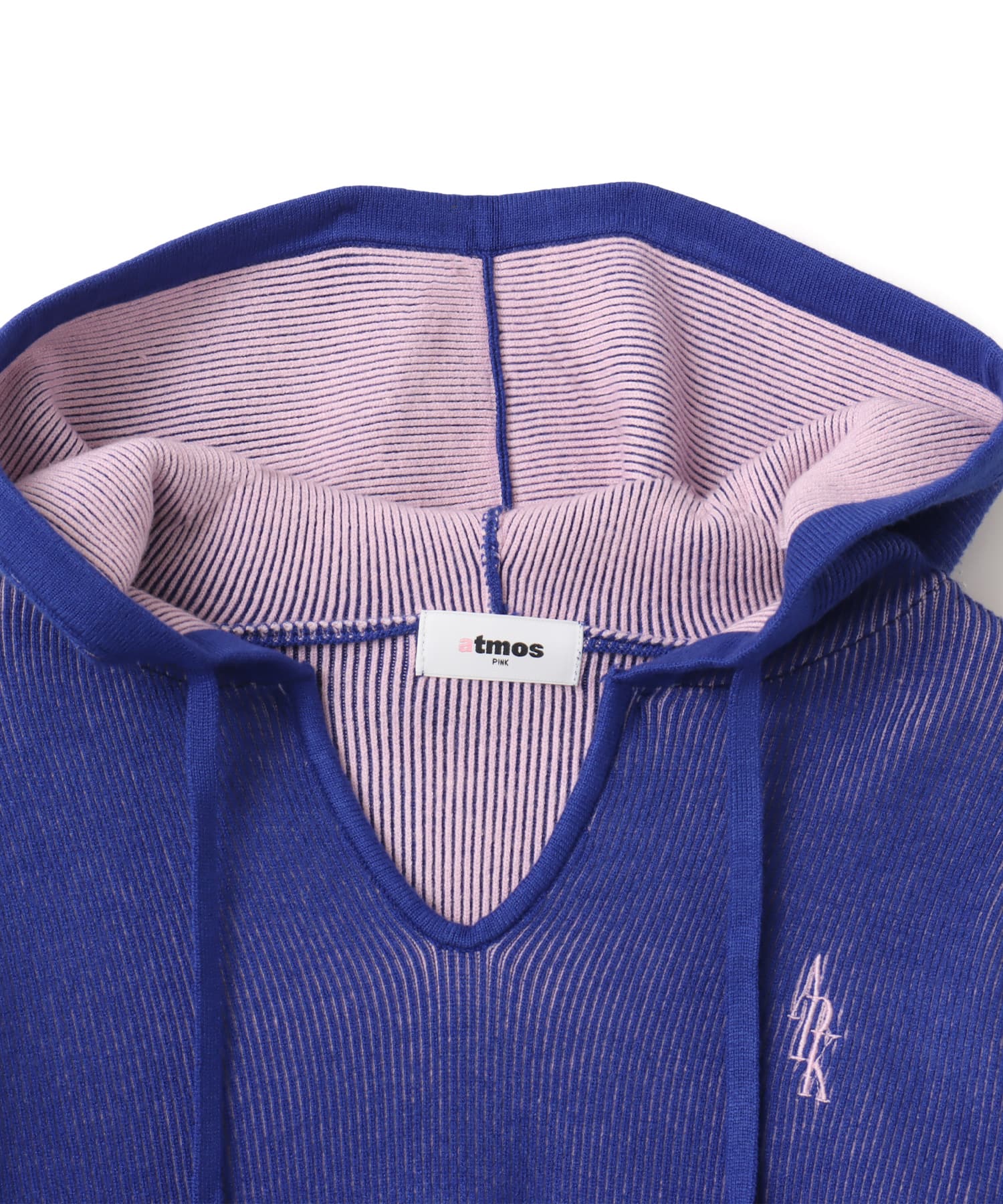 atmos pink Plating Knit Hoodie BLUEの画像