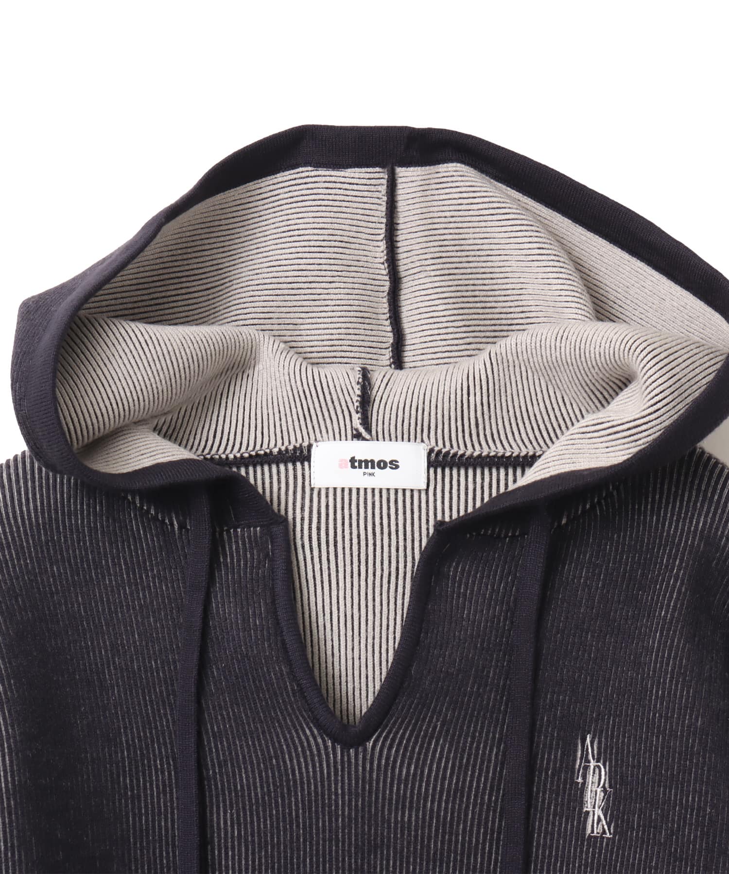 atmos pink Plating Knit Hoodie CHARCOALの画像