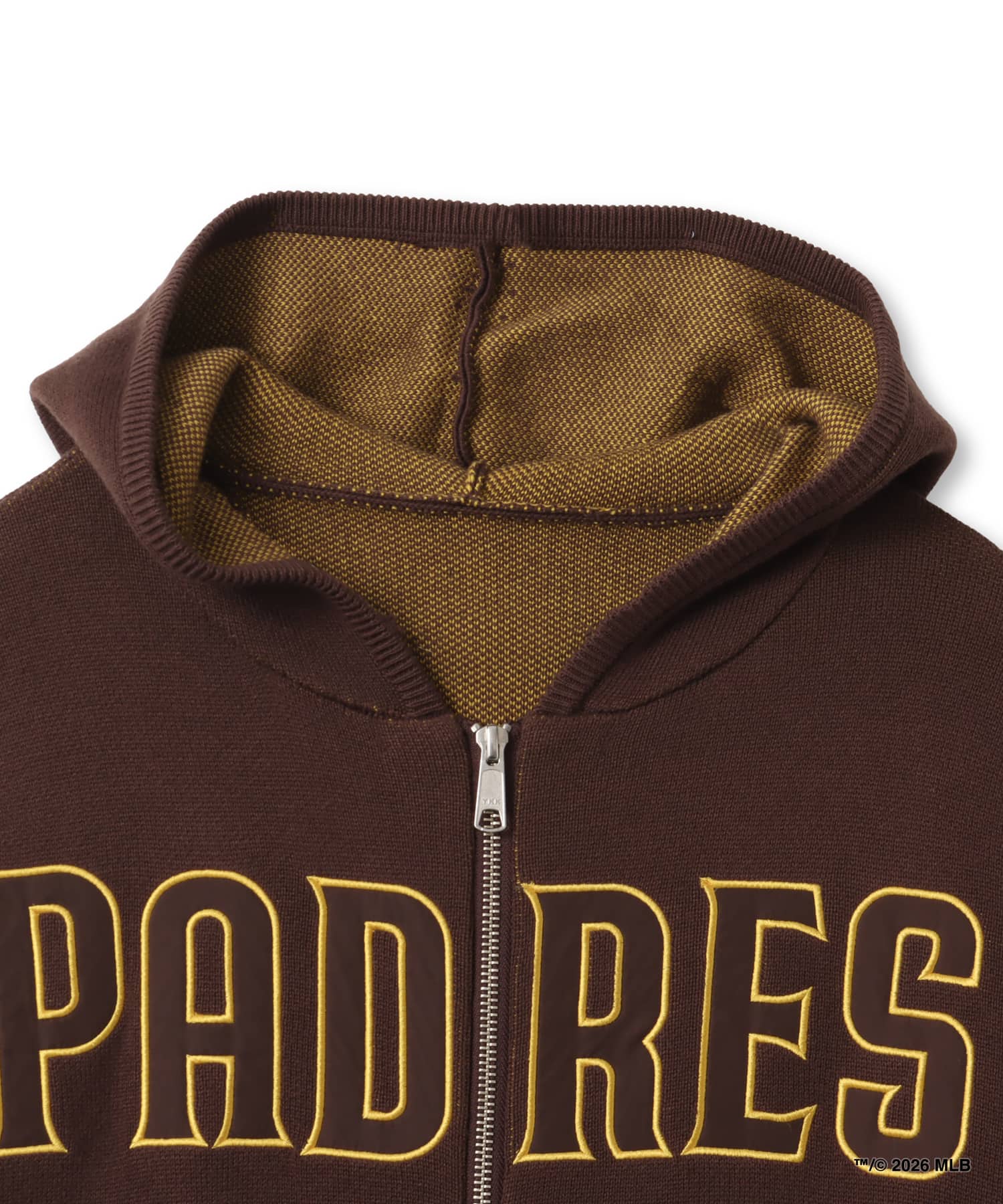 atmos pink x MLB Knit Hoodie BROWNの画像