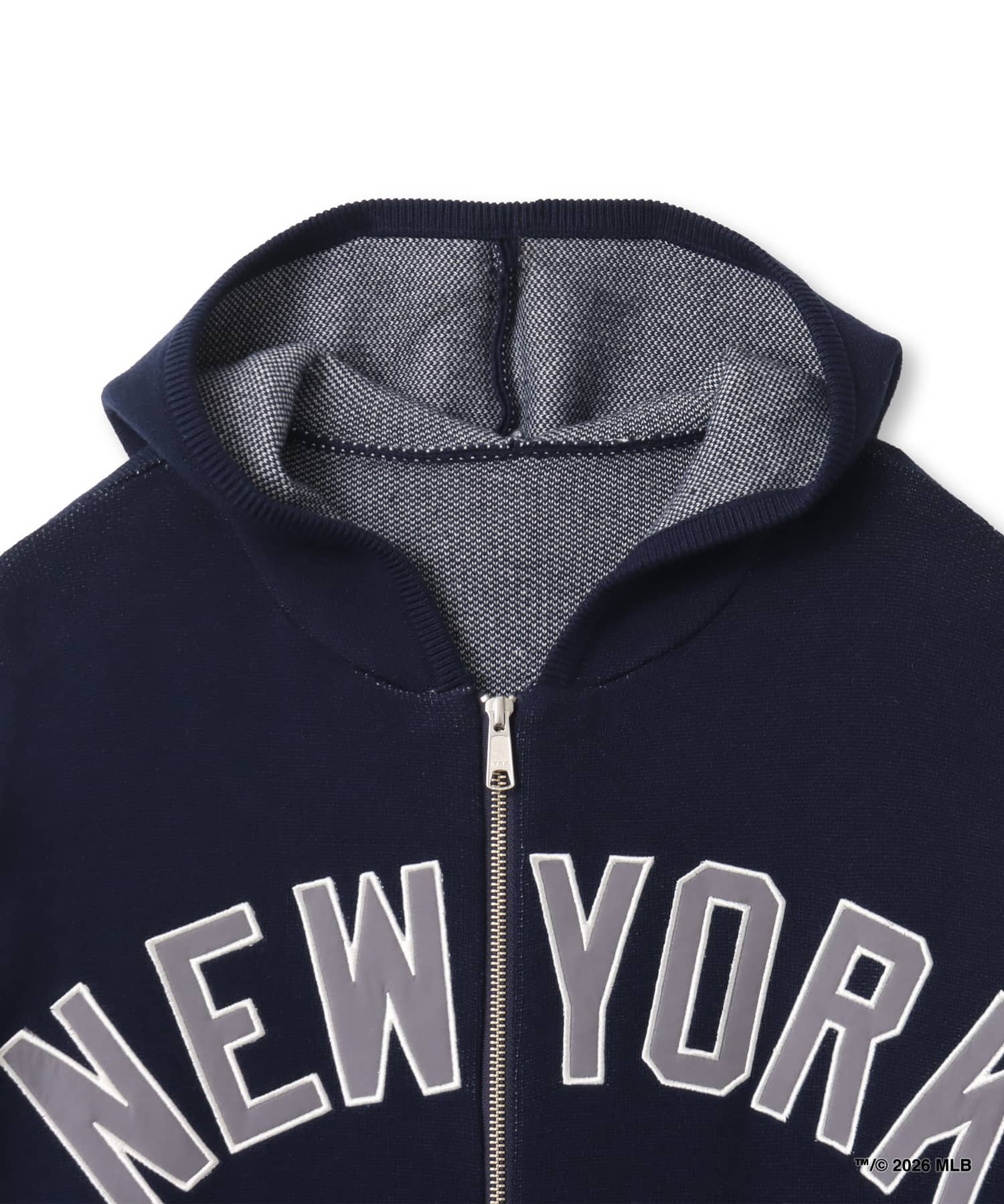atmos pink x MLB Knit Hoodie NAVYの画像
