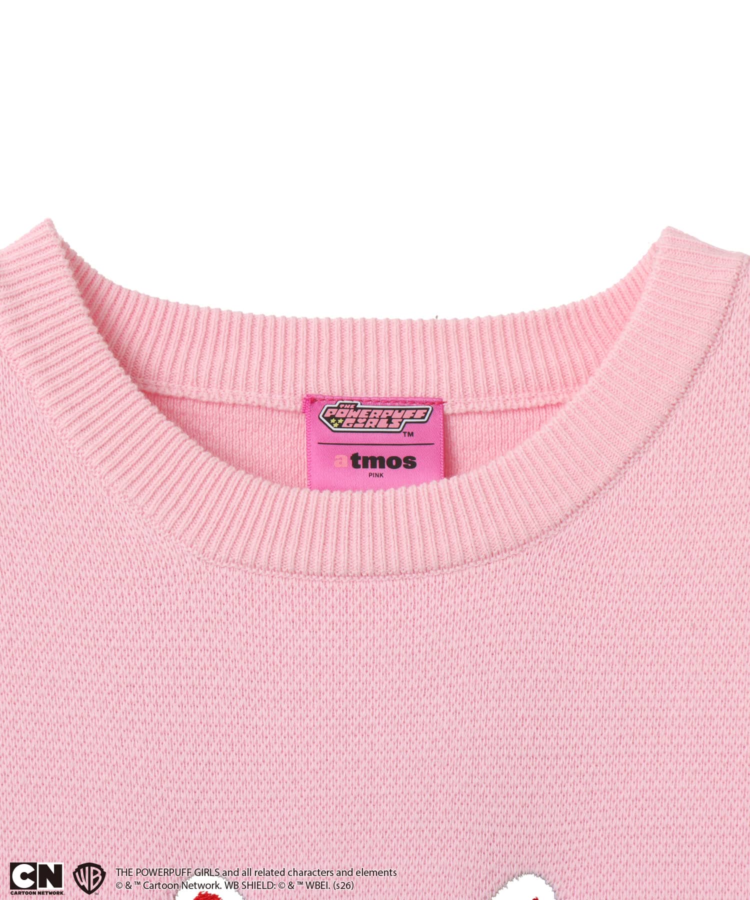 The Powerpuff Girls x atmos pink Embroidary Sweater PINKの画像