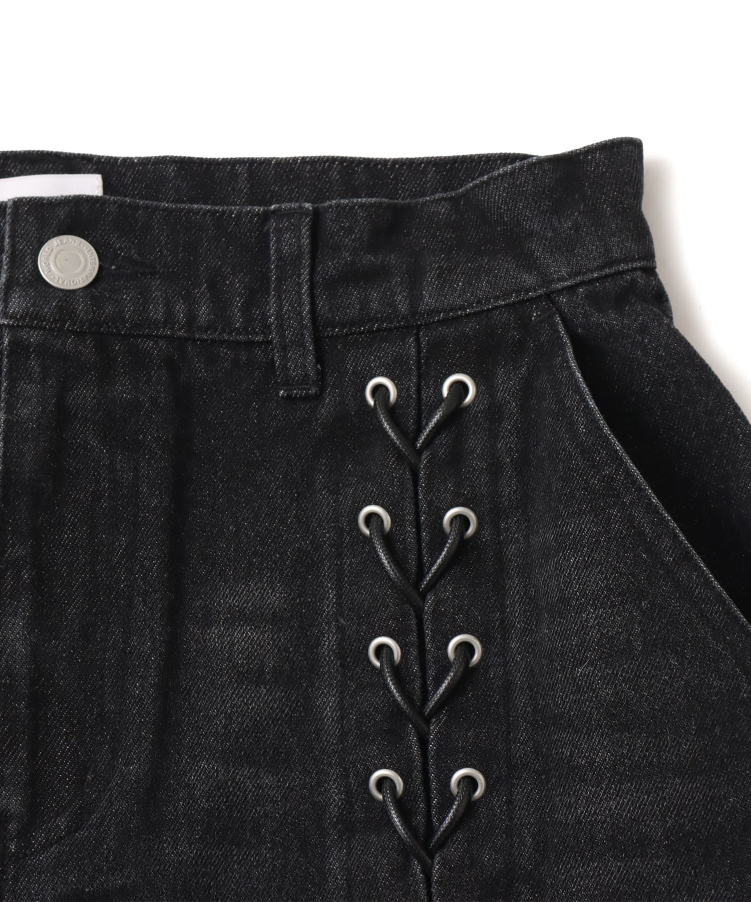 atmos pink Lace-up Denim Mini Skirt BLACKの画像