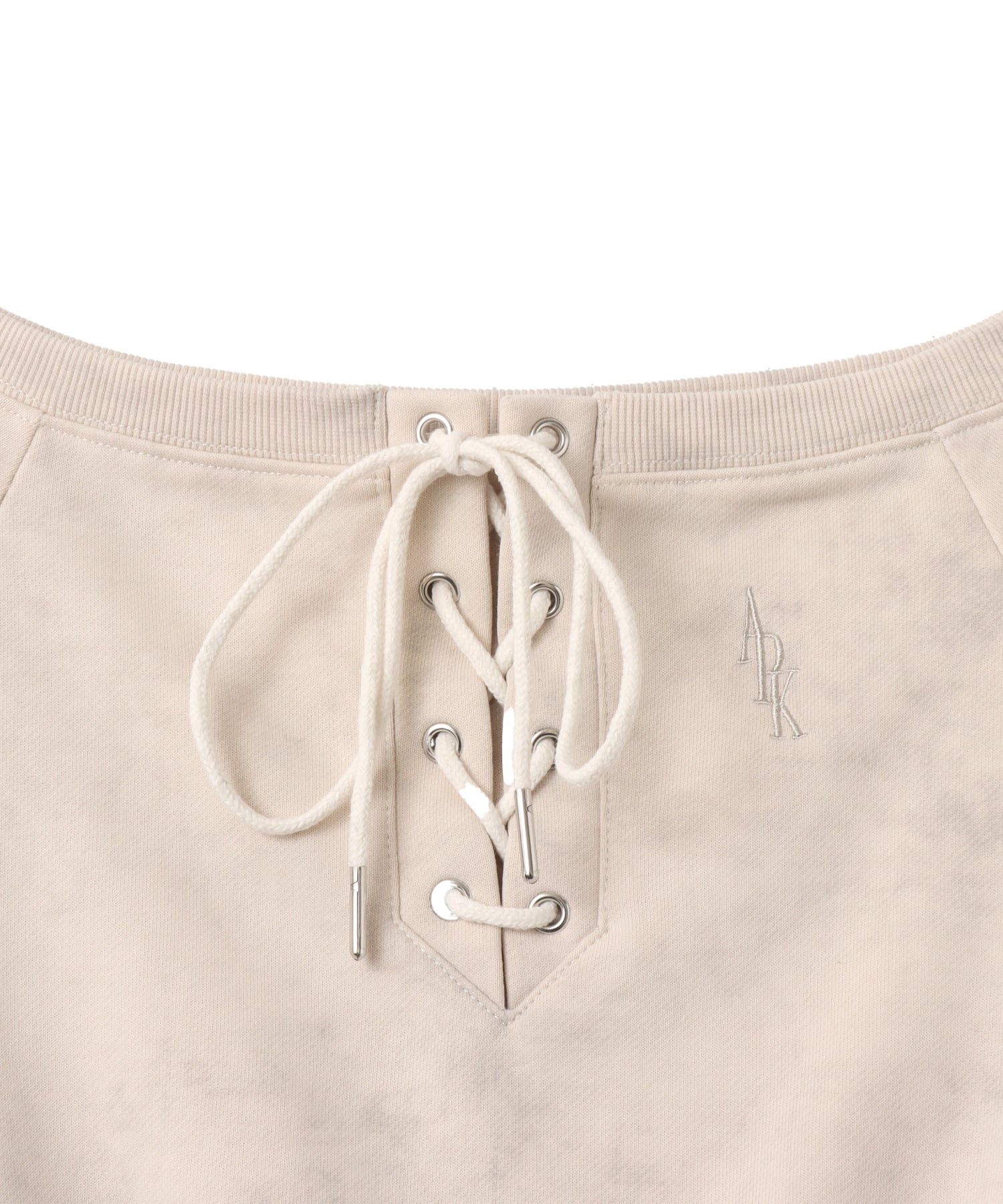 atmos pink Lace-up Sweat Top WHITEの画像