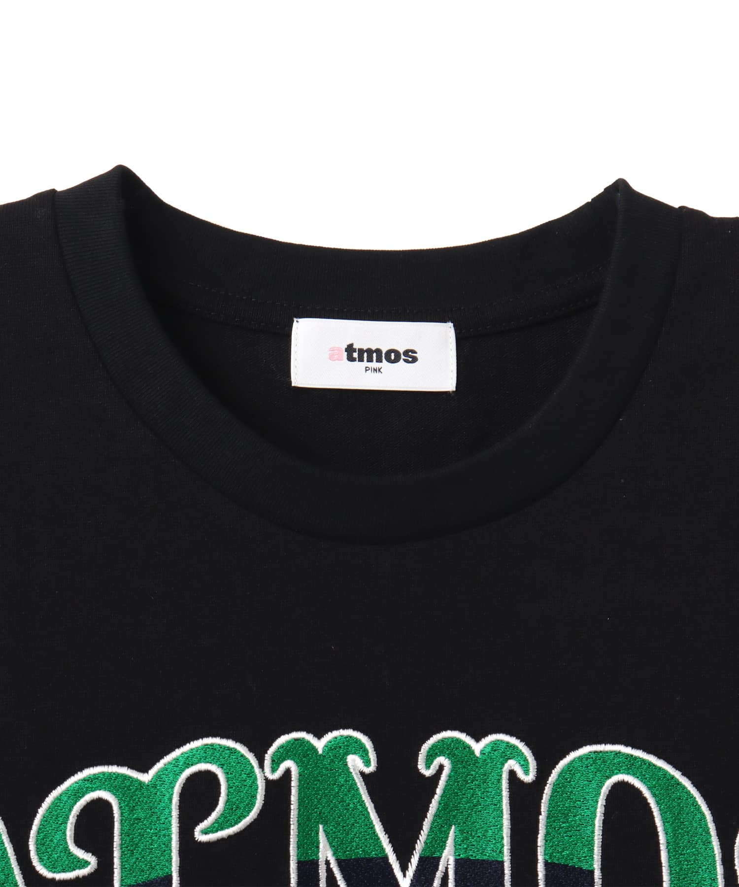 atmos pink Embroidery Logo T-shirt BLACKの画像
