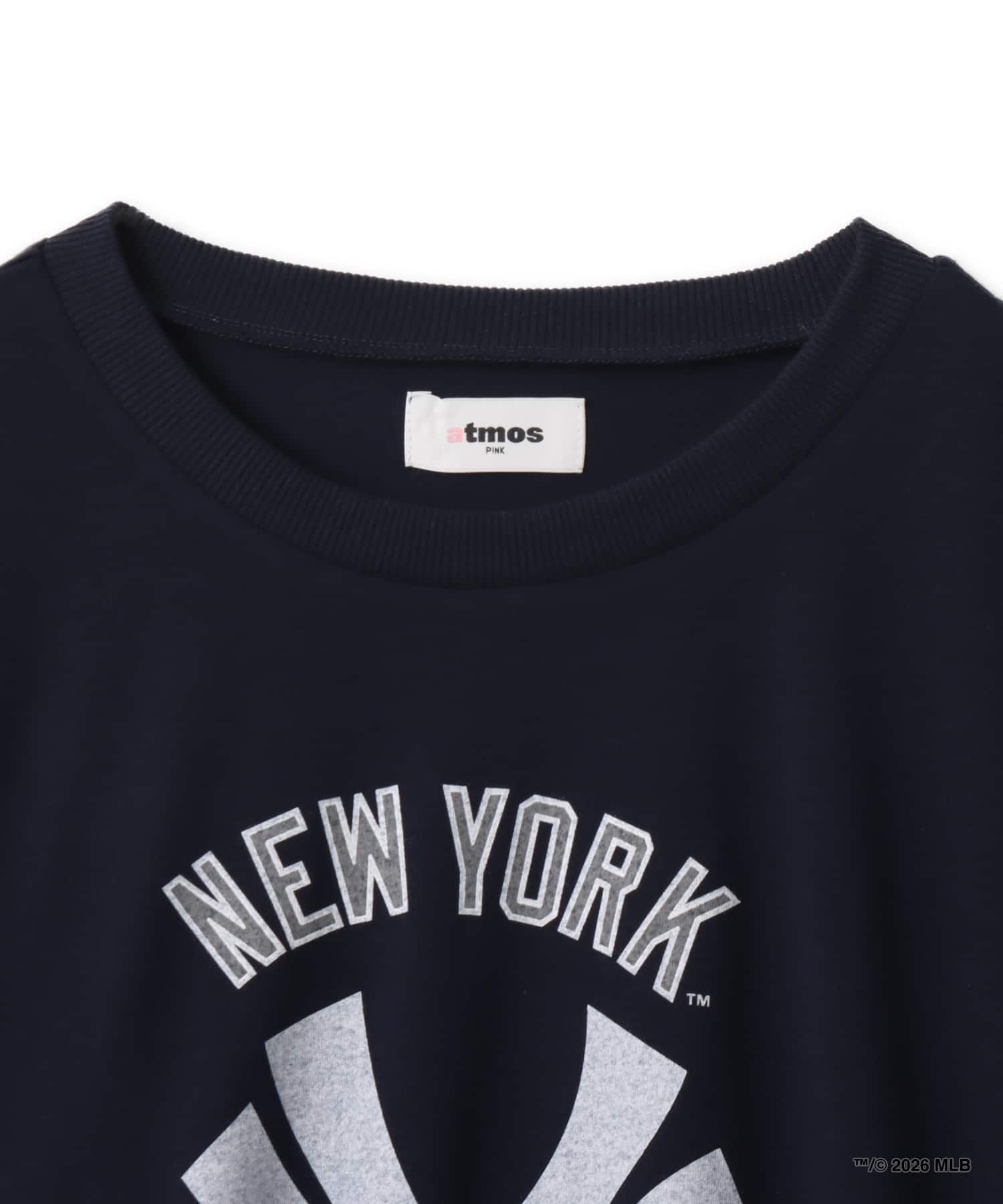 atmos pink x MLB Lace-up T-shirt NAVYの画像