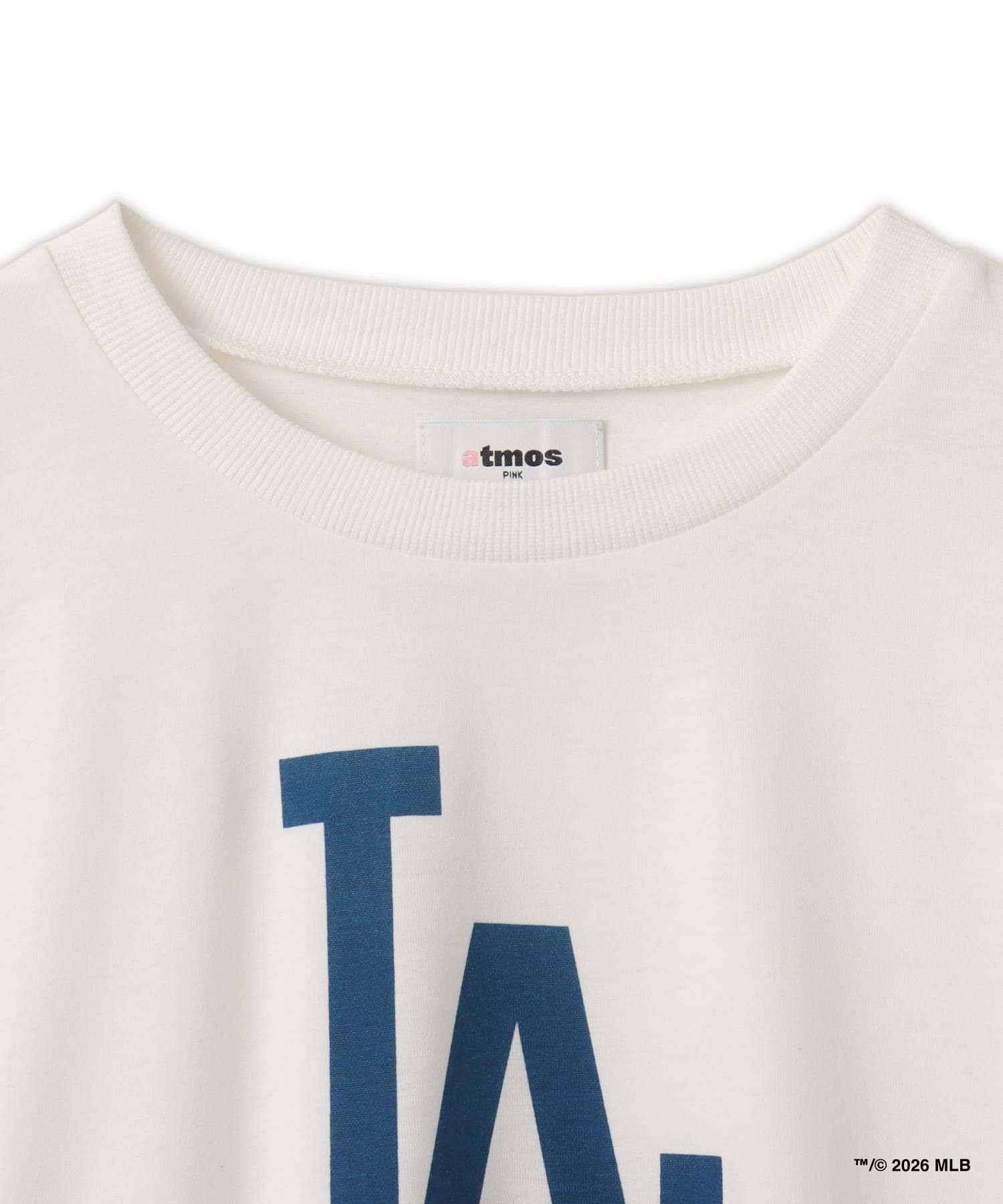 atmos pink x MLB Lace-up T-shirt WHITEの画像