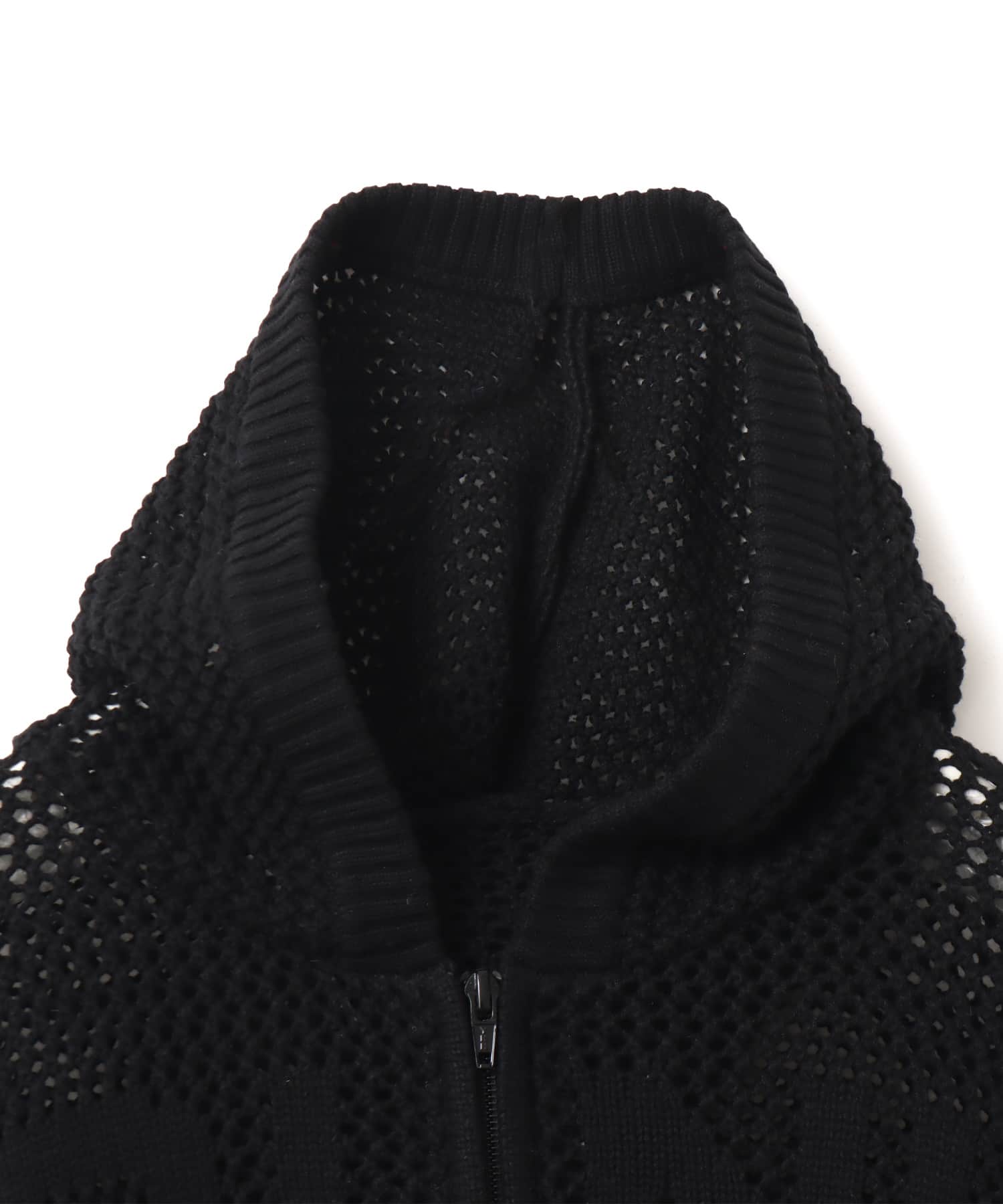 atmos pink Pointelle Knit Zip-up Hoodie BLACKの画像