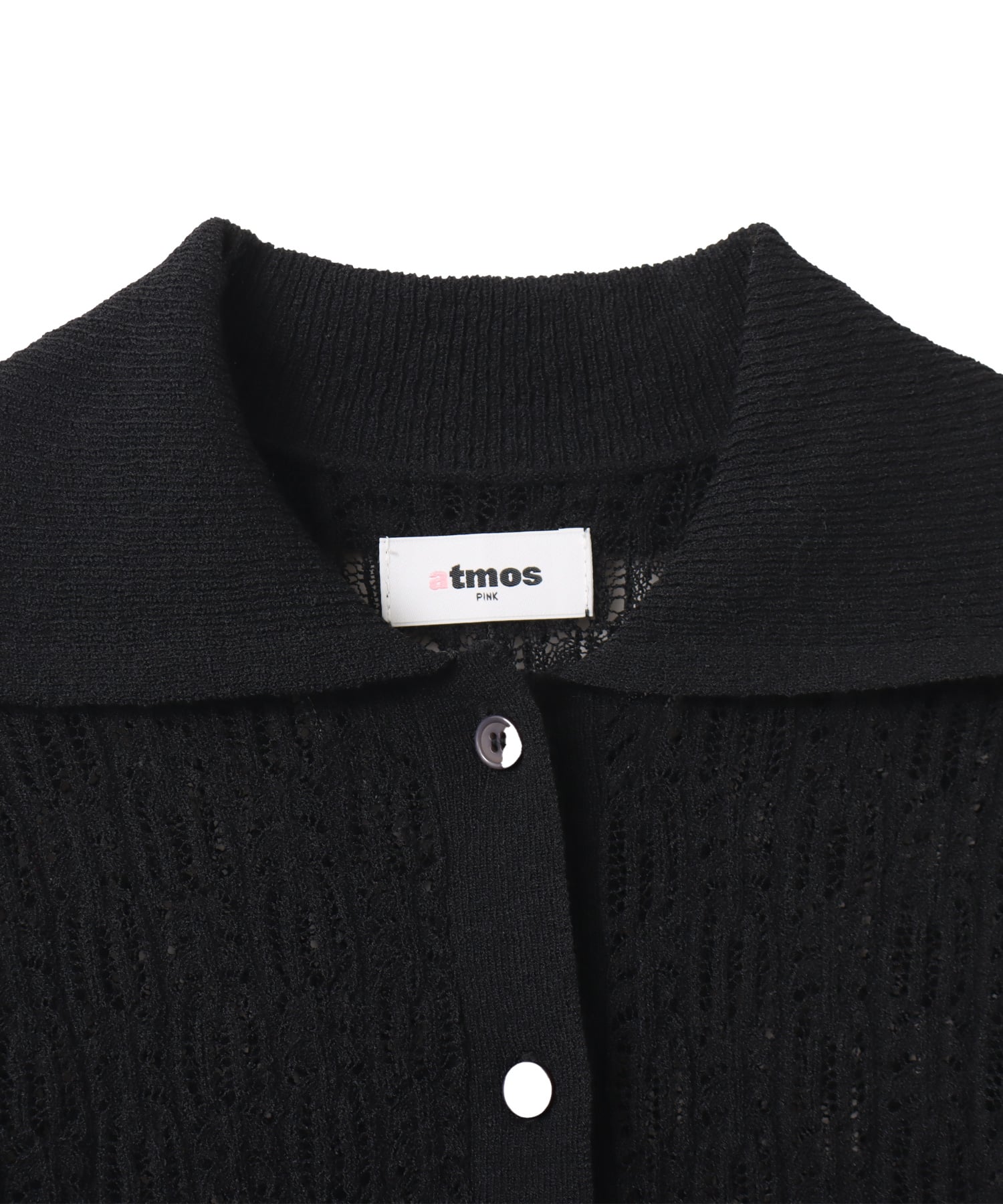 atmos pink See-Through Knit Cardigan BLACKの画像